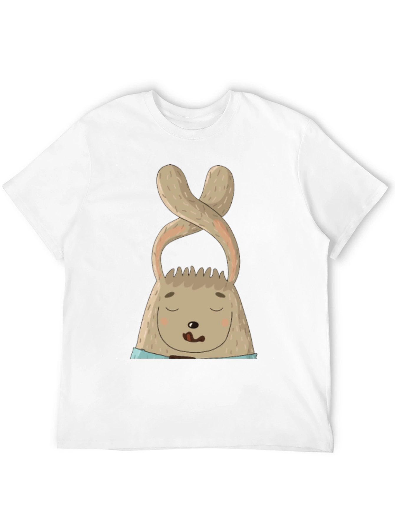 Black Cute Bunny Graphic Tee - Black Cotton Blend view 12