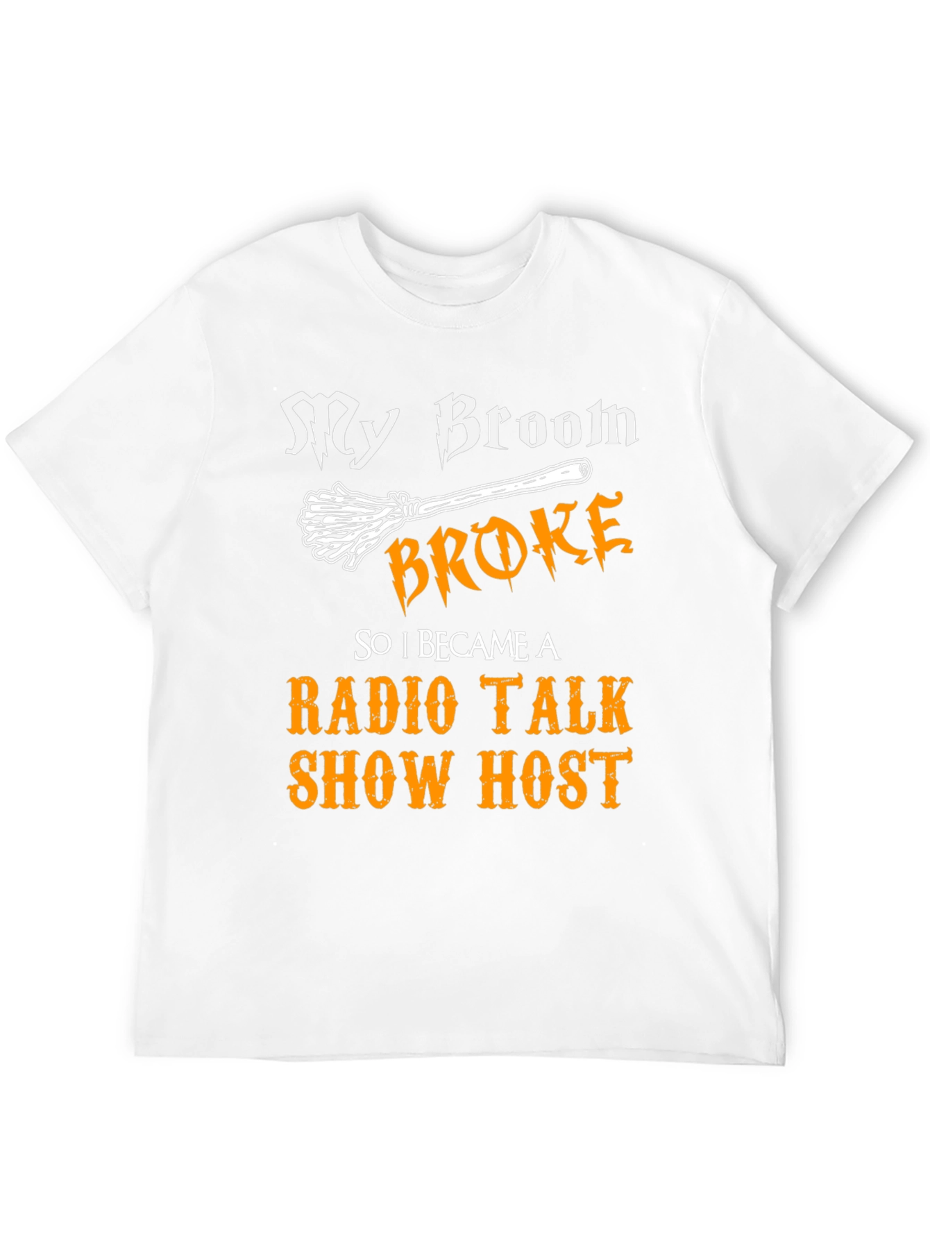 Black My Broom Broke Radio Talk Show Host T-Shirt view 12