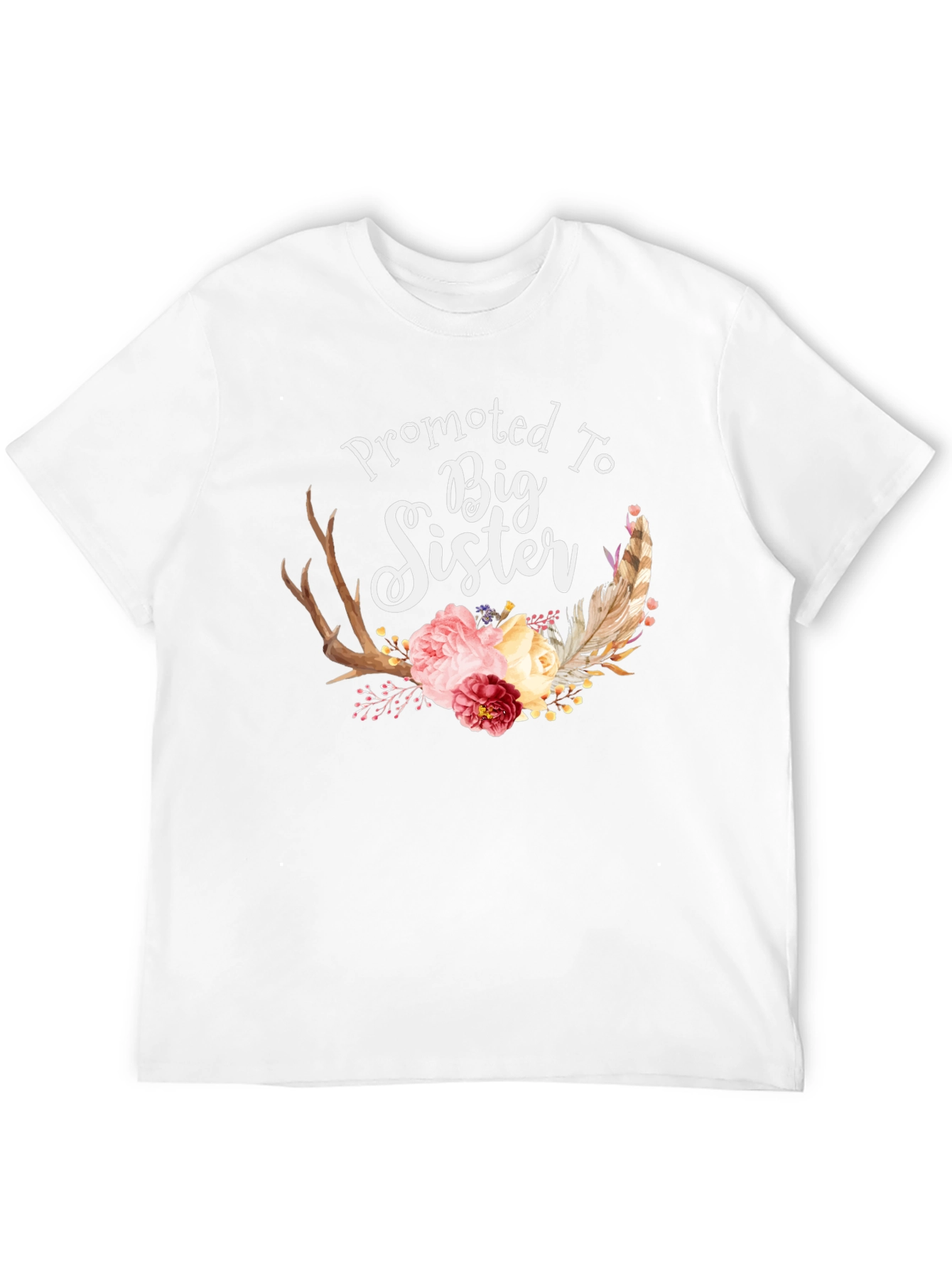 Black Promoted To Big Sister Floral T-Shirt view 12