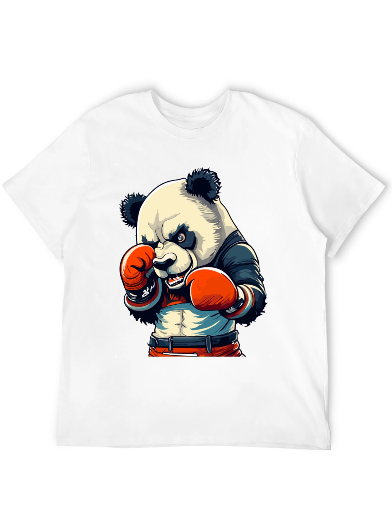 Black Panda Boxer Graphic Tee - Men's Black T-Shirt view 12
