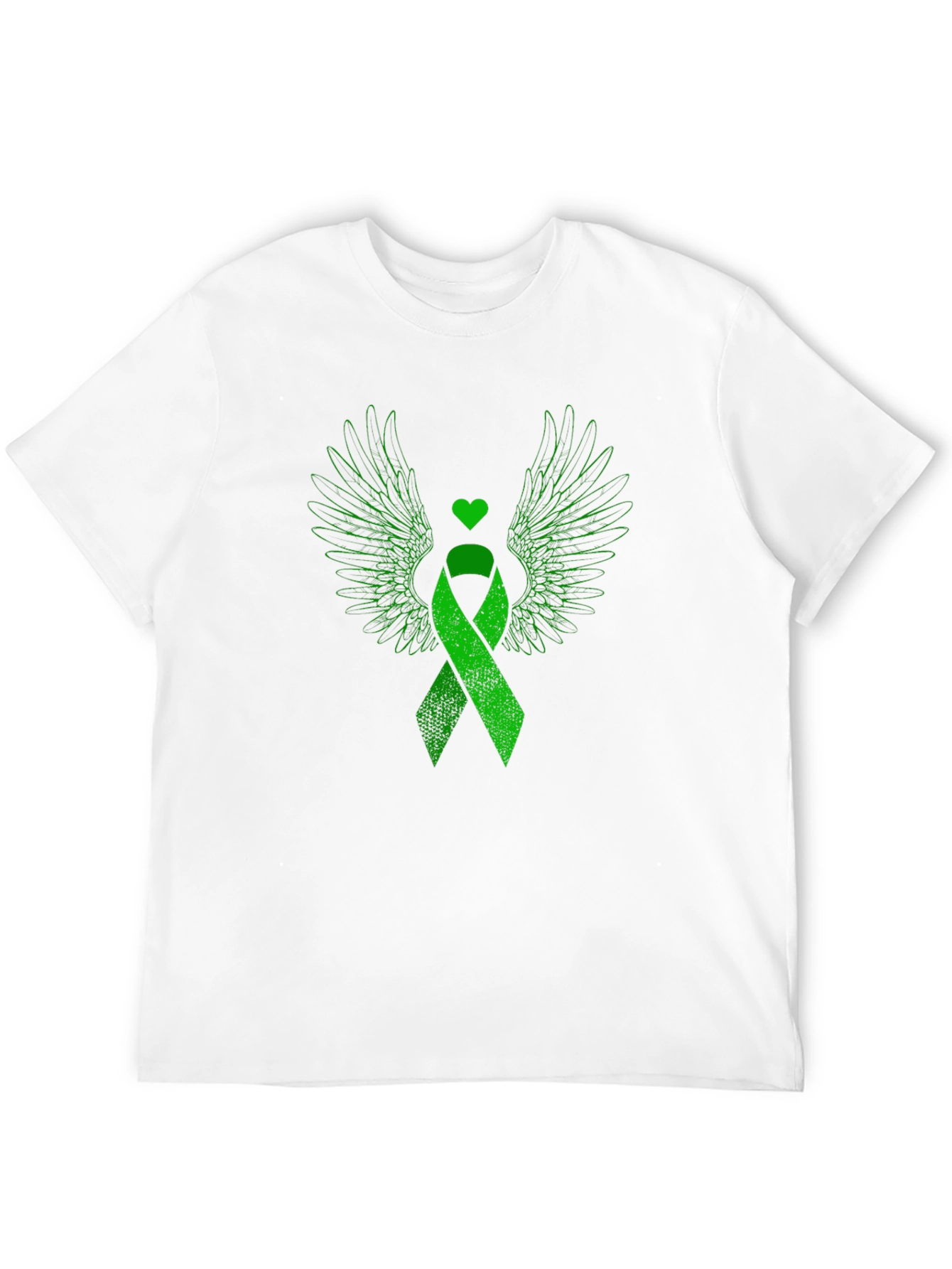 Black Green Ribbon Wings Graphic Tee view 12