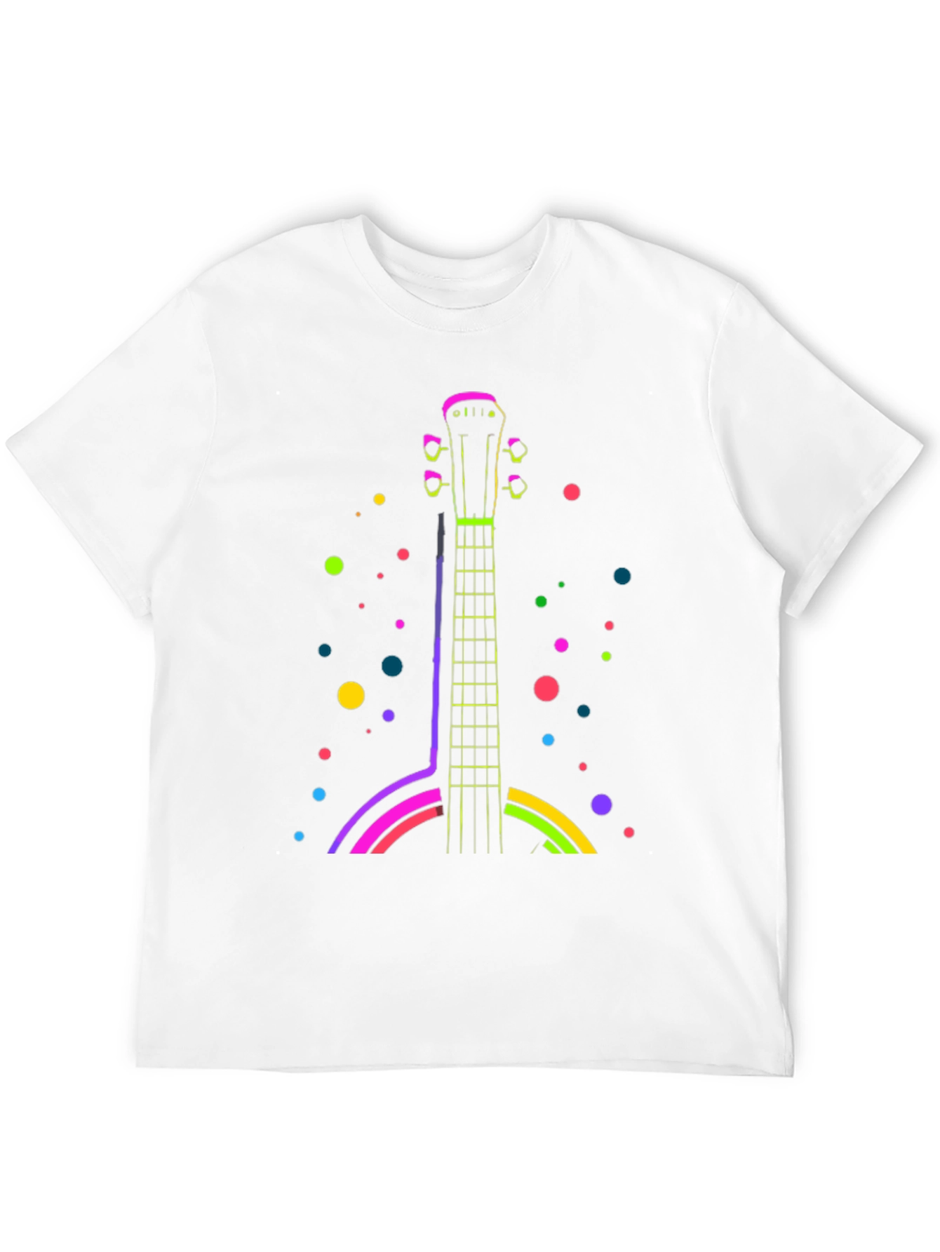 Black Neon Guitar T-Shirt - Funky Music Tee view 12