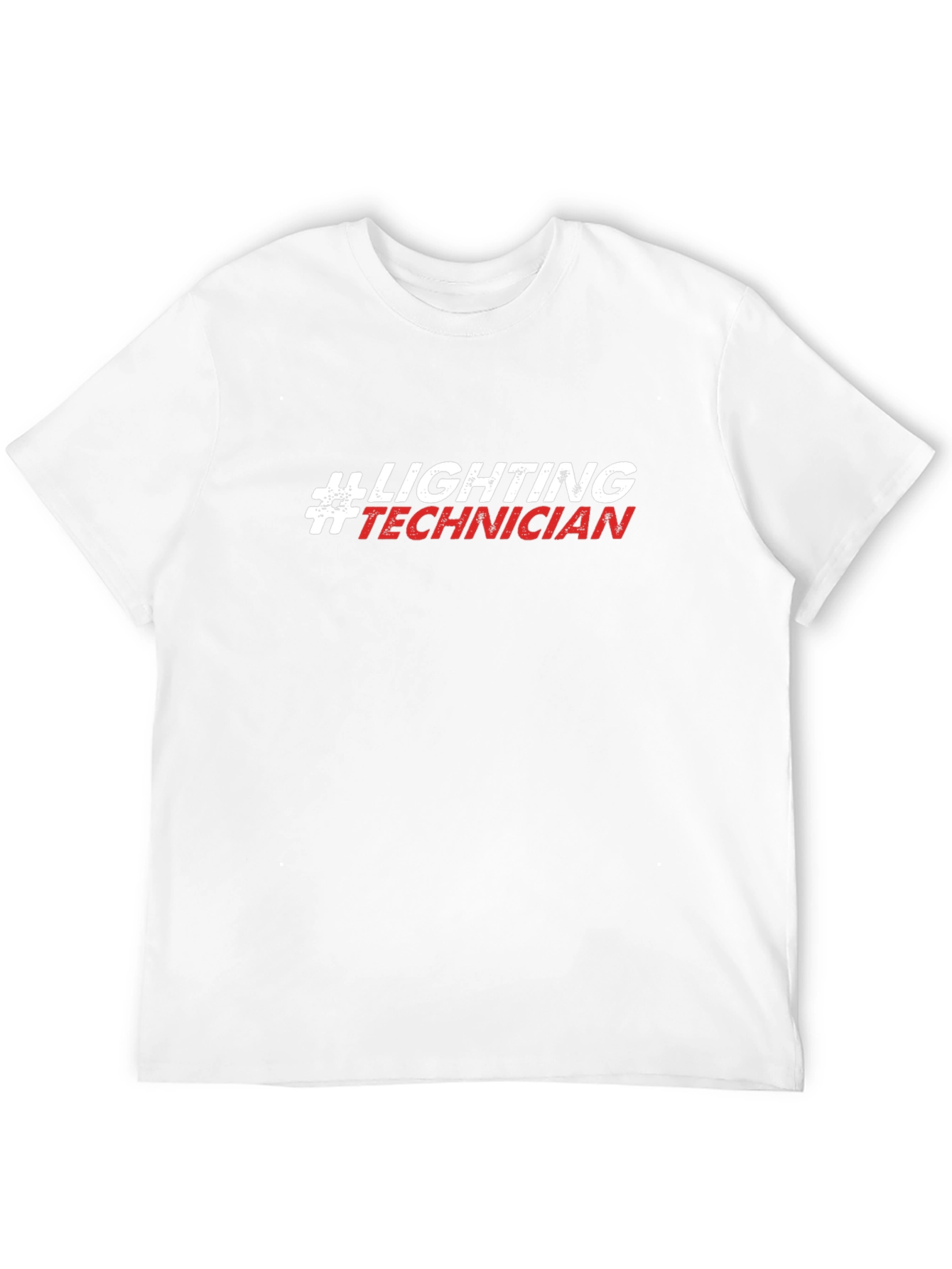 Black Lighting Technician T-Shirt - Black Crew Neck Tee view 12