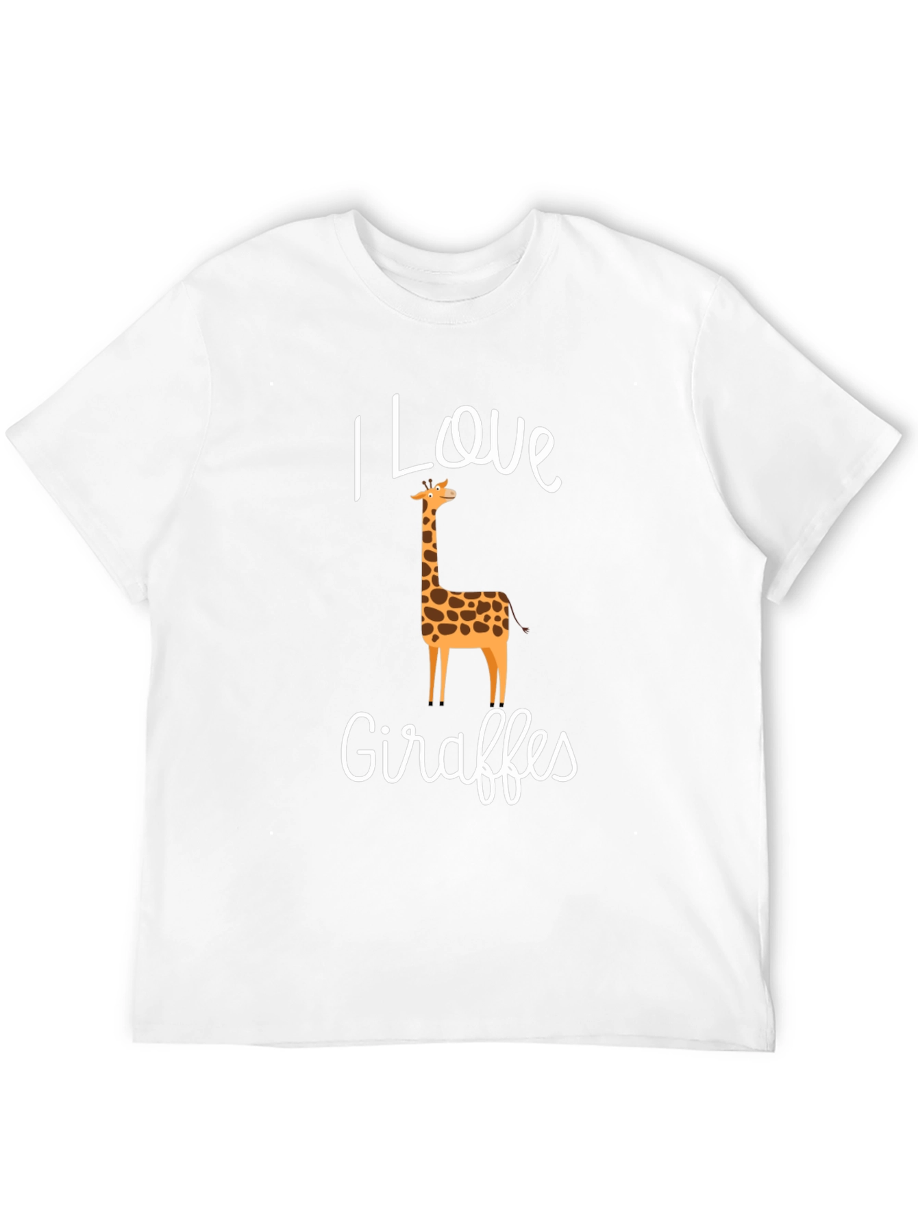 Black I Love Giraffes Graphic T-Shirt - Black Crew Neck Tee view 12