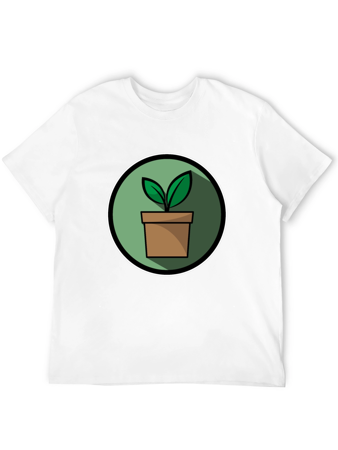 Black Plant Pot Graphic Tee - Black Cotton Blend T-Shirt view 12