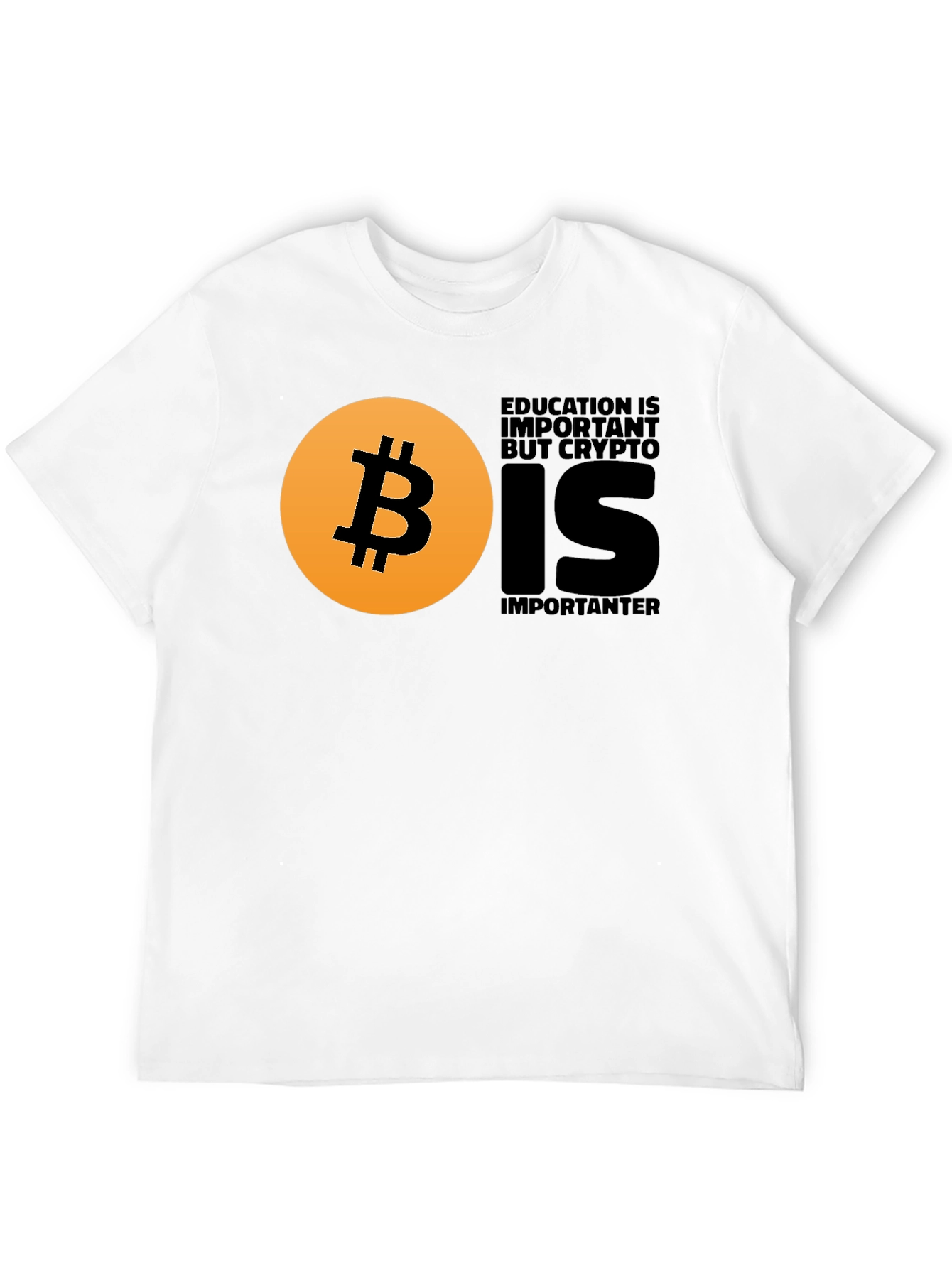 Black Crypto Education T-Shirt - Bitcoin Design view 12