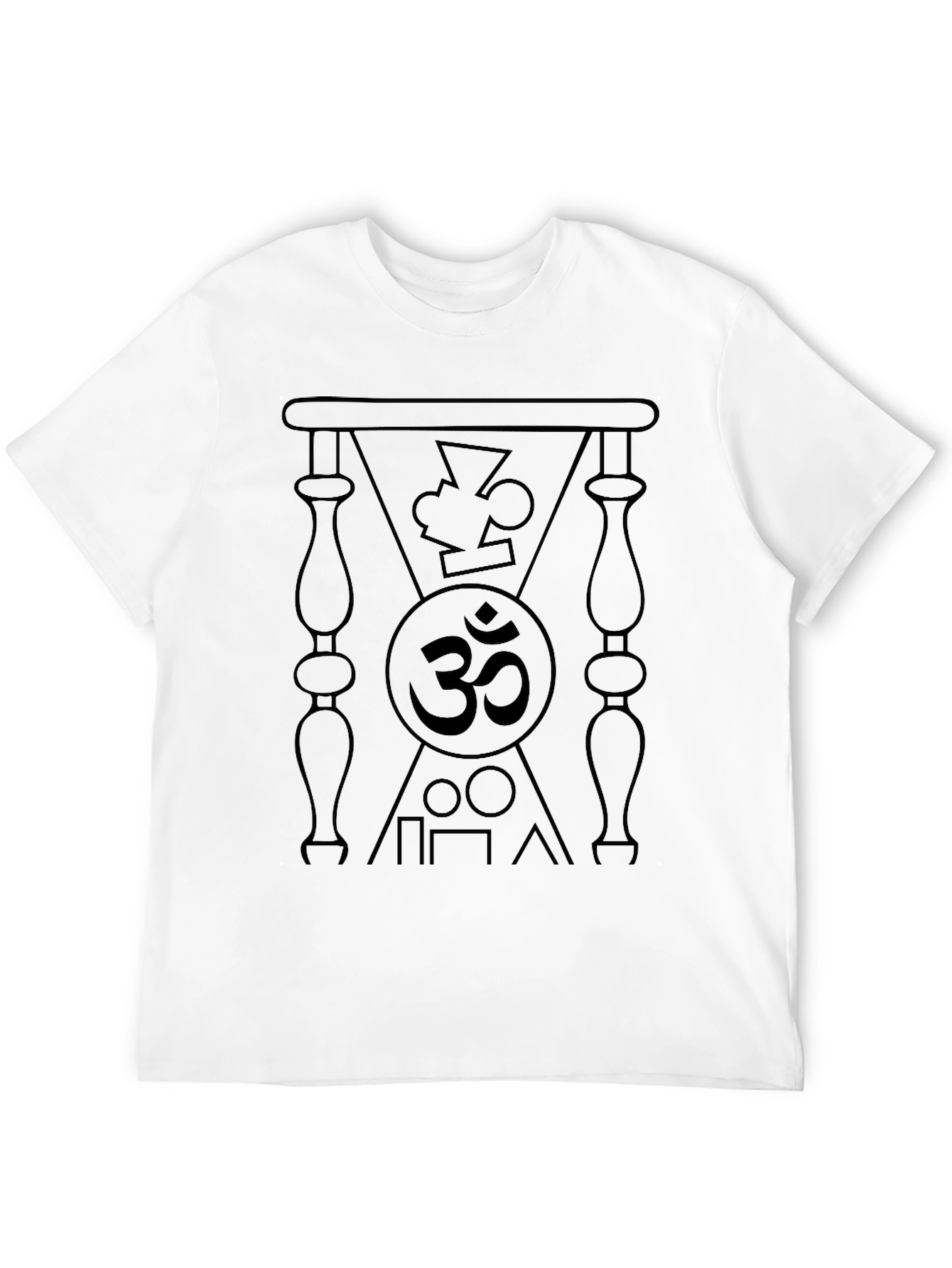 Black Om Symbol Graphic Tee - Spiritual Black T-Shirt view 12