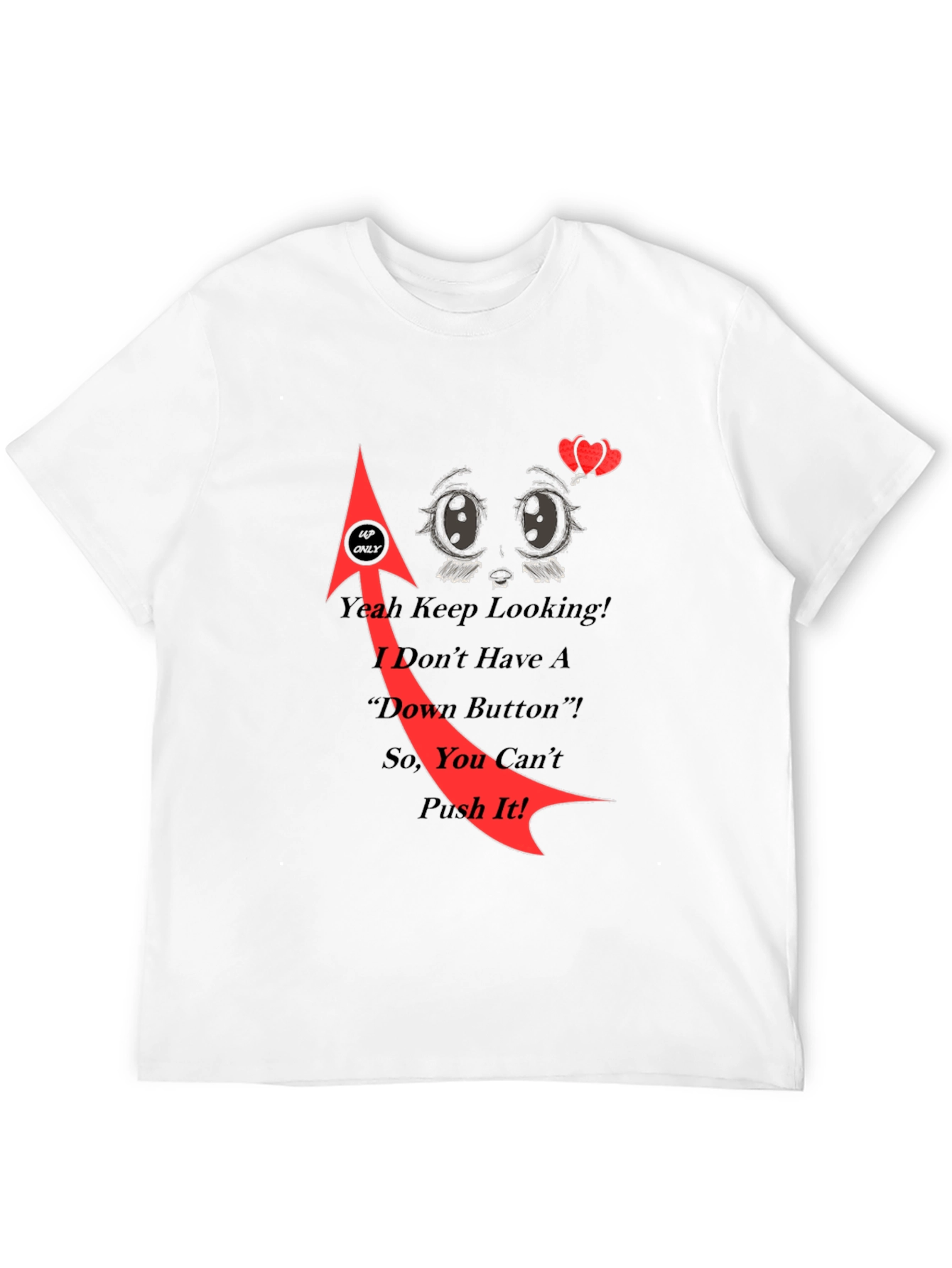 Black Humorous 'No Down Button' Graphic Tee - Black view 12