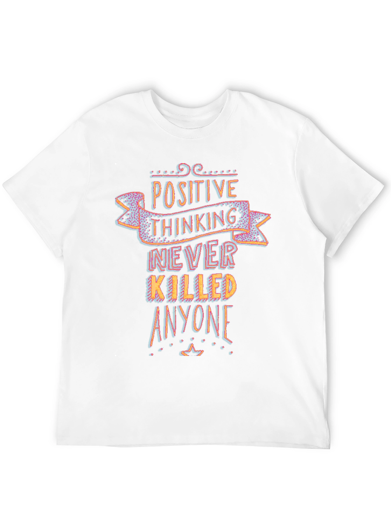 Black Positive Thinking T-Shirt - Never Killed Anyone Graphic Tee view 12