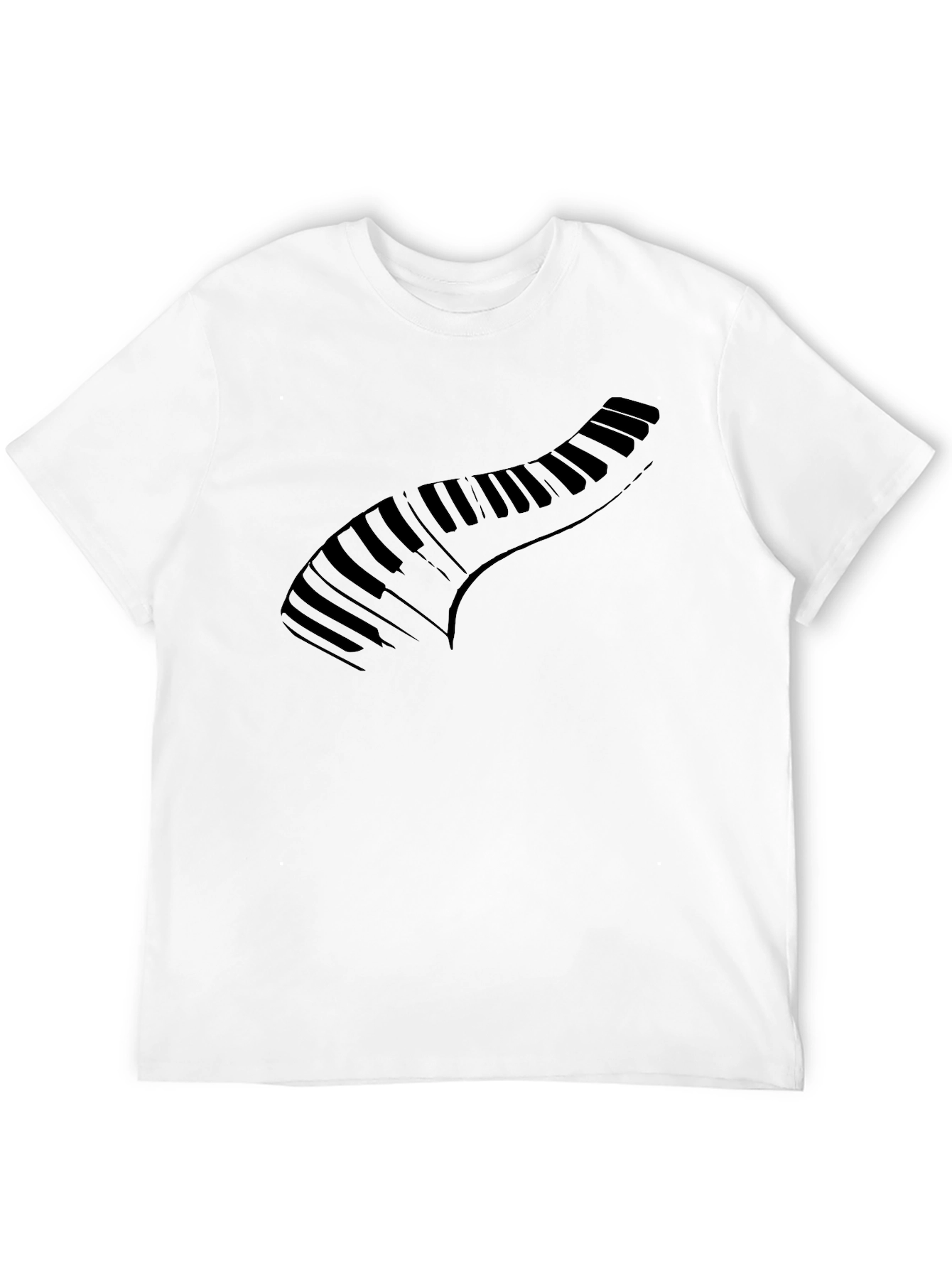 Black Piano Keys Graphic Black T-Shirt view 12