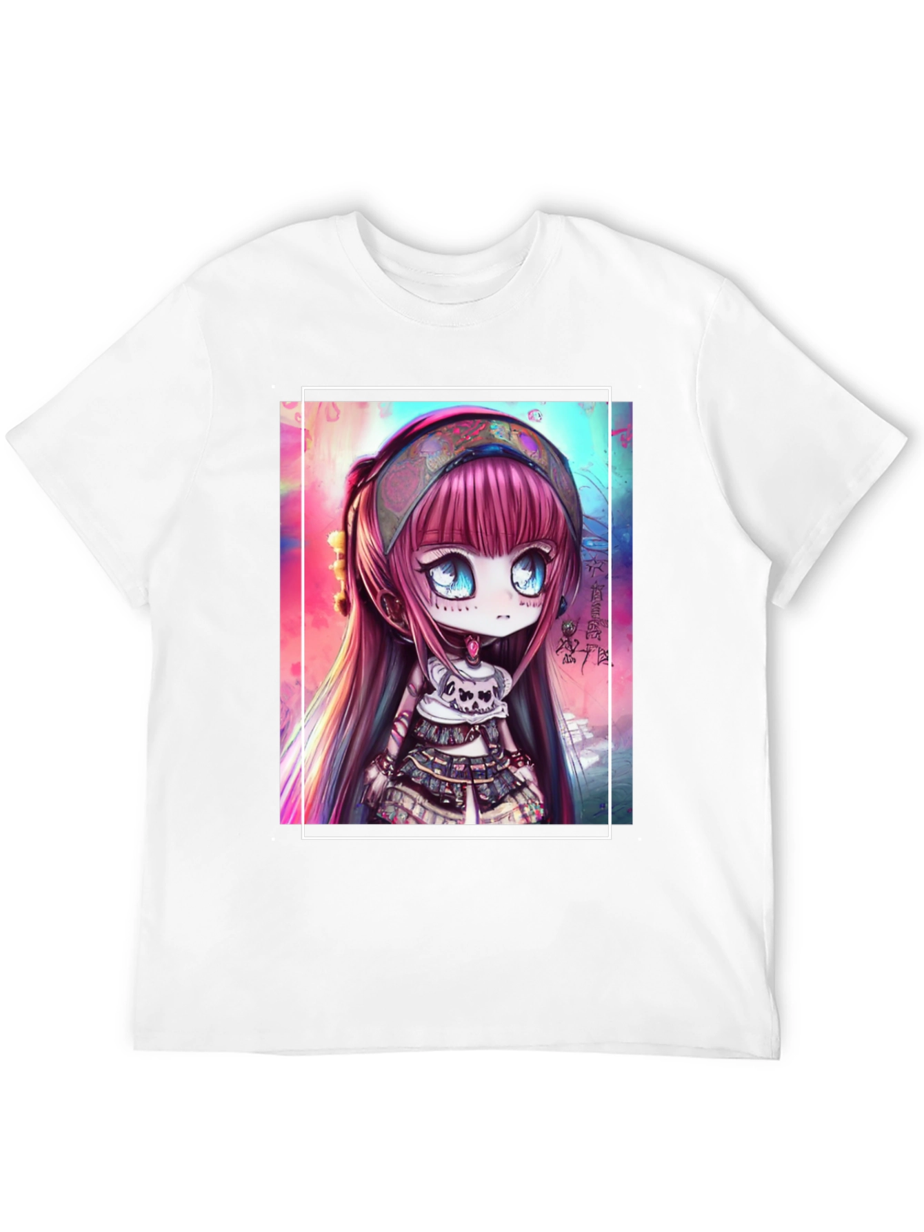 Black Anime Girl Graphic Black T-Shirt view 12