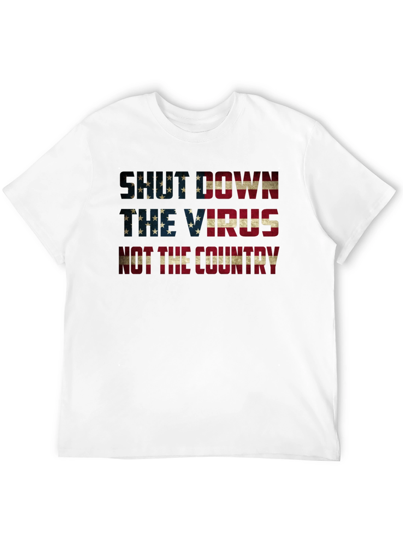 Black Shut Down Virus Not Country Patriotic T-Shirt view 12