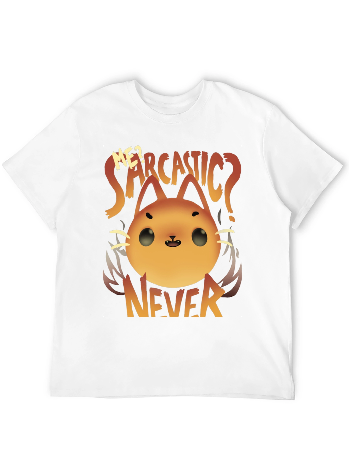 Black Sarcastic Cat T-Shirt - Funny Graphic Tee view 12