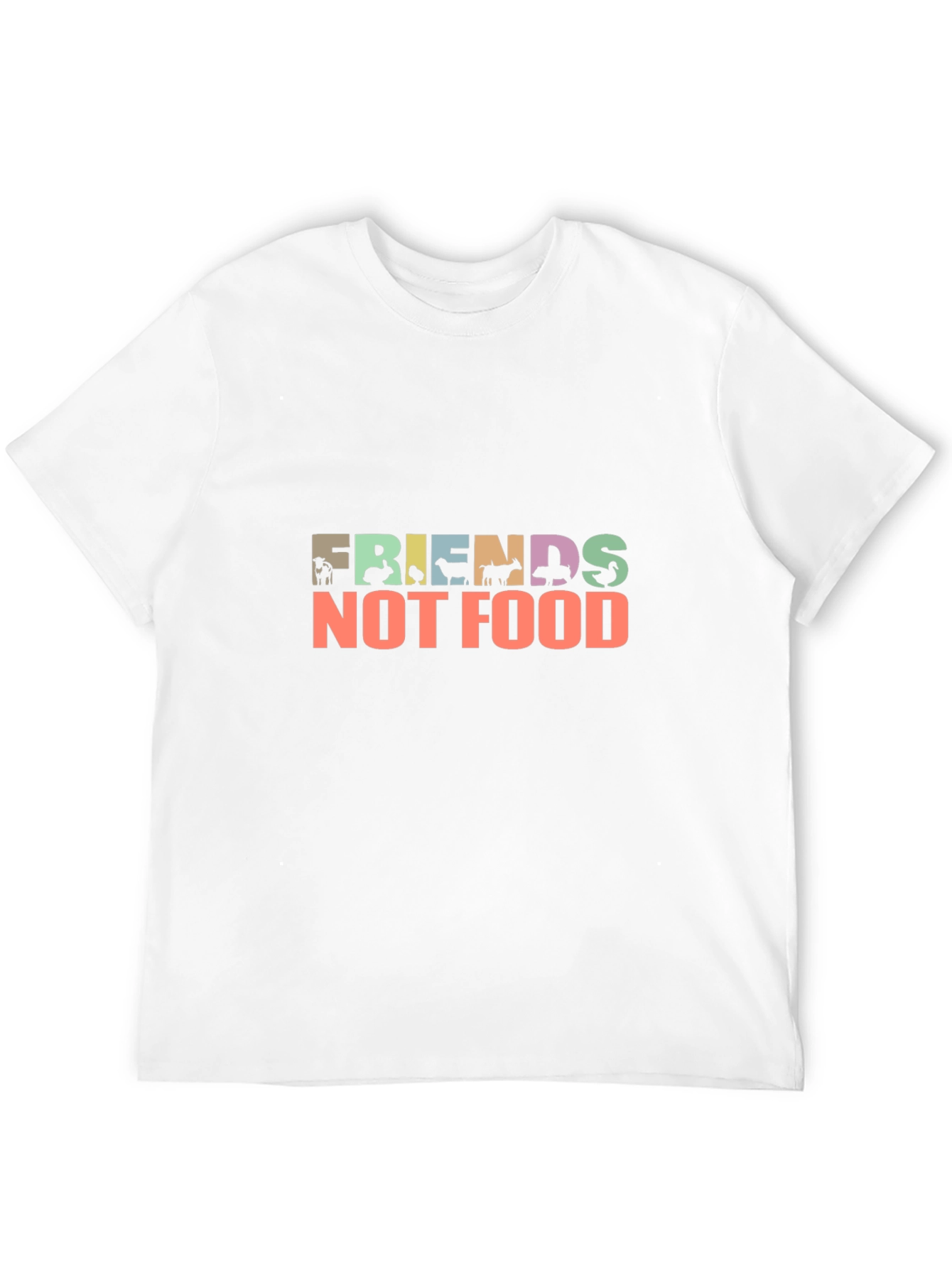 Black Friends Not Food Vegan T-Shirt view 12