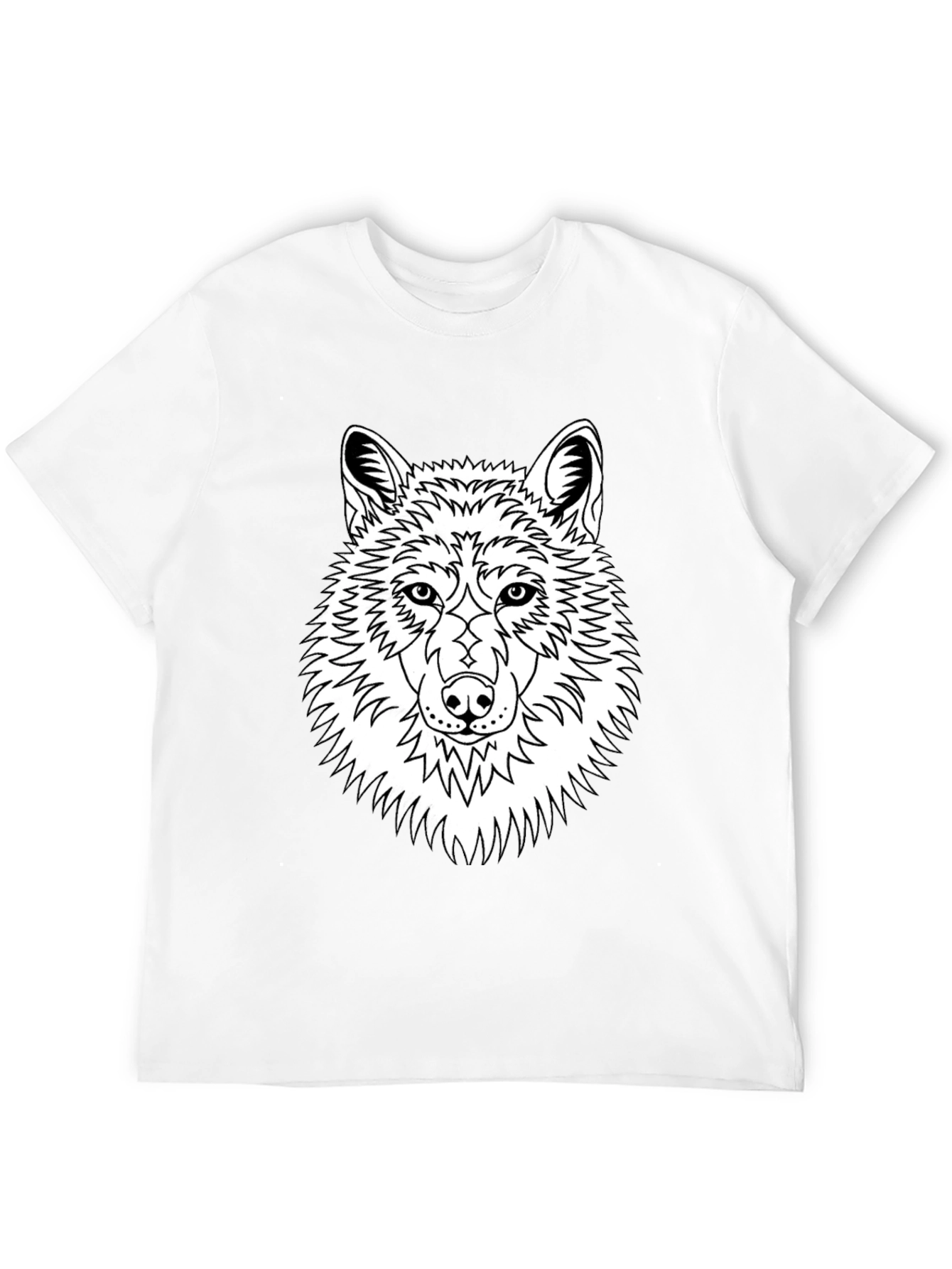 Black Wolf Graphic Tee - Black Cotton Blend T-Shirt view 12
