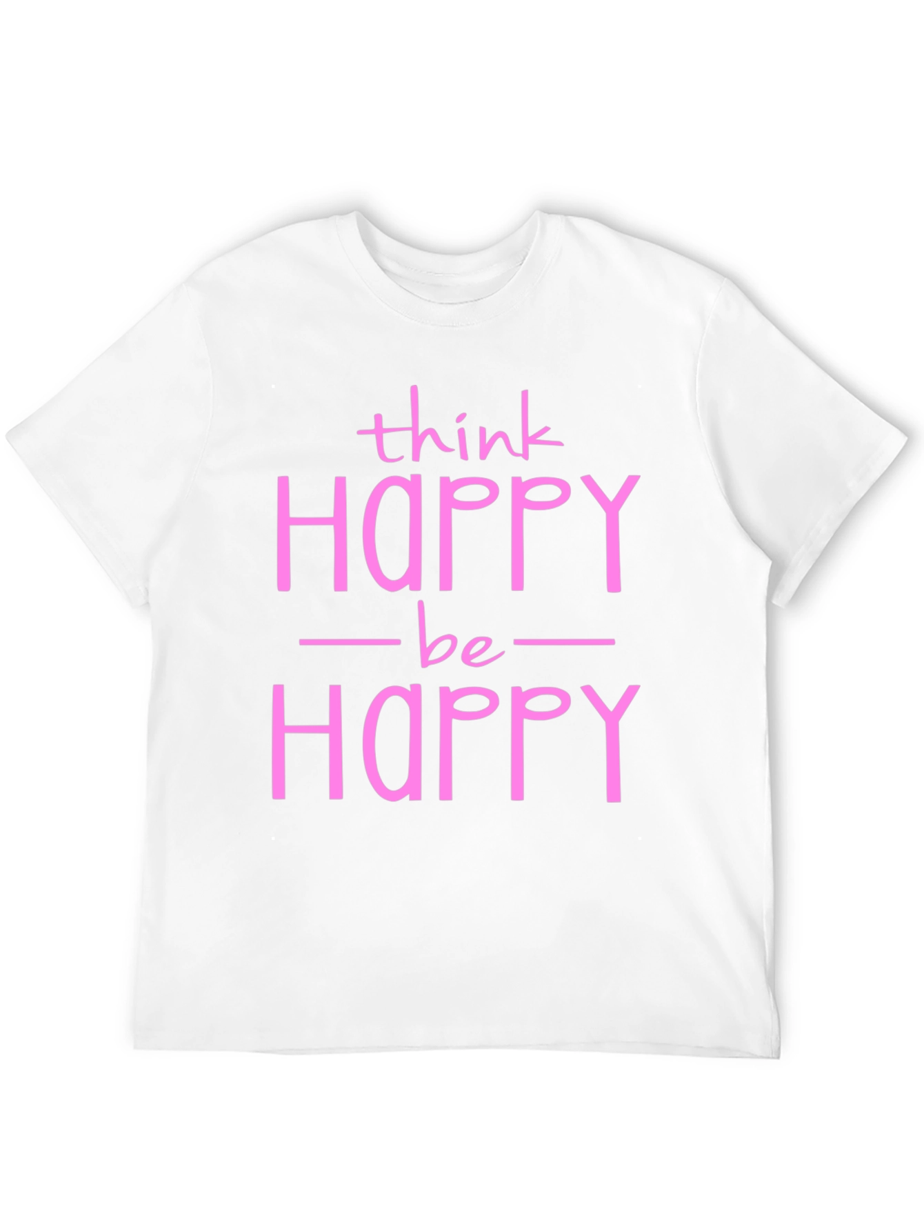 Black Think Happy Be Happy Graphic Tee view 12