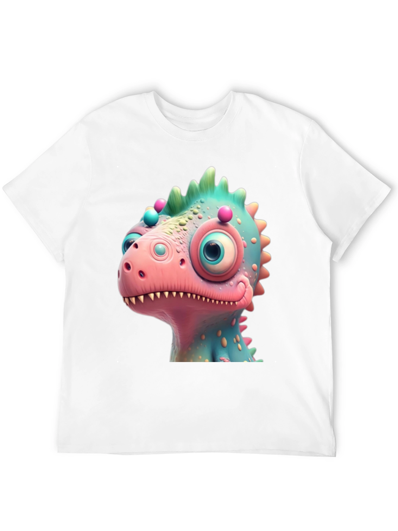 Black Cartoon Dinosaur Graphic Tee - Fun Black T-Shirt view 12