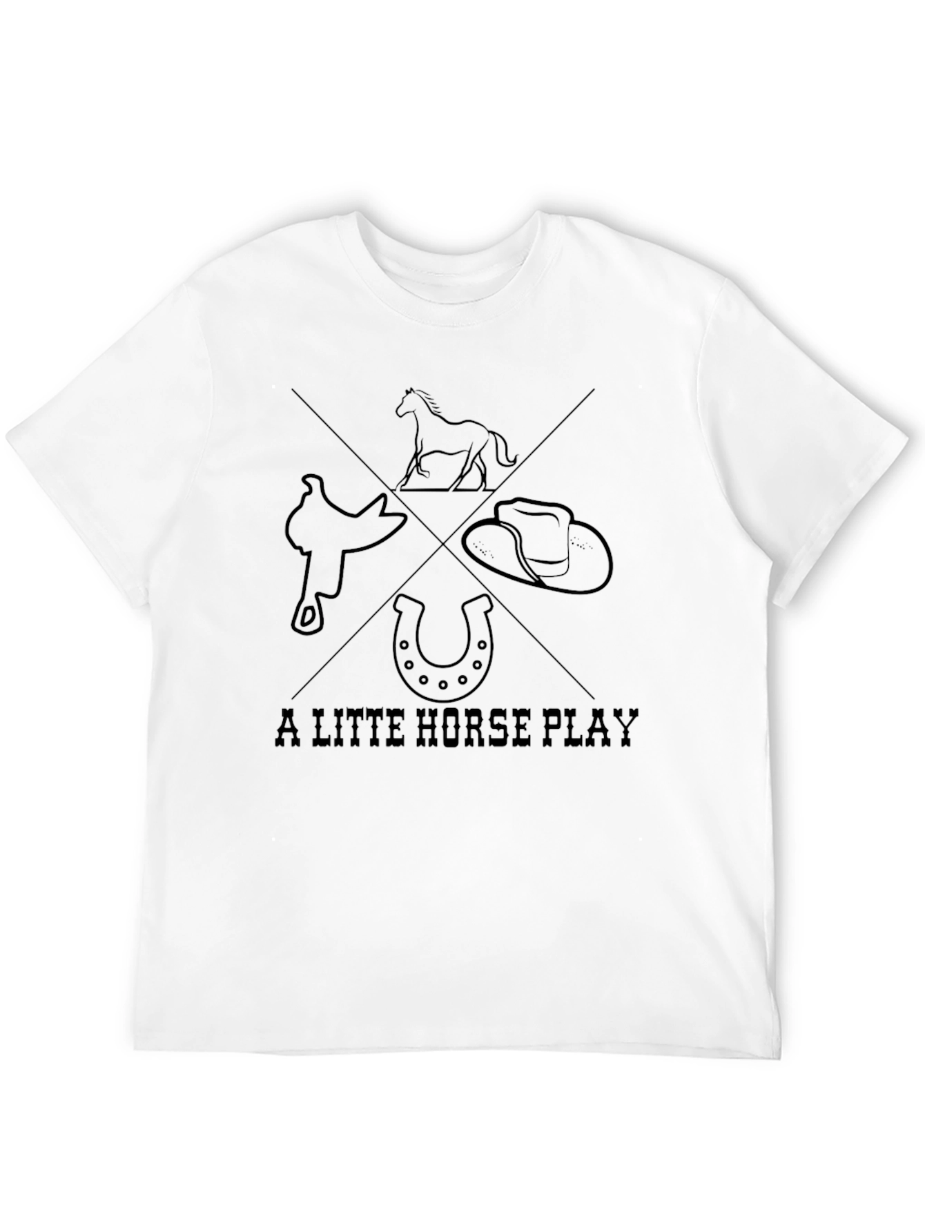 Black A Little Horse Play Graphic Tee view 12