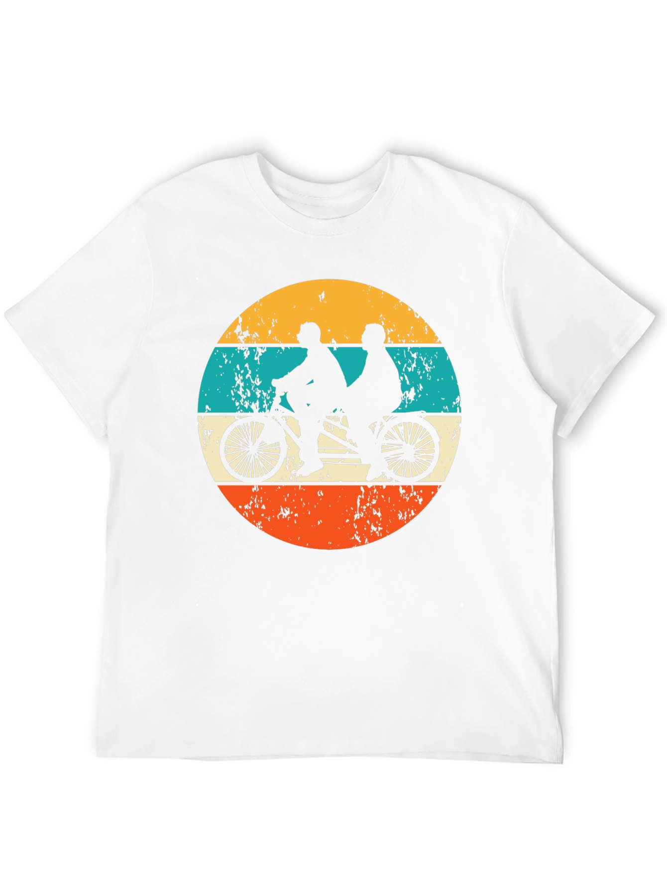 Black Tandem Bike Retro Graphic Tee view 12