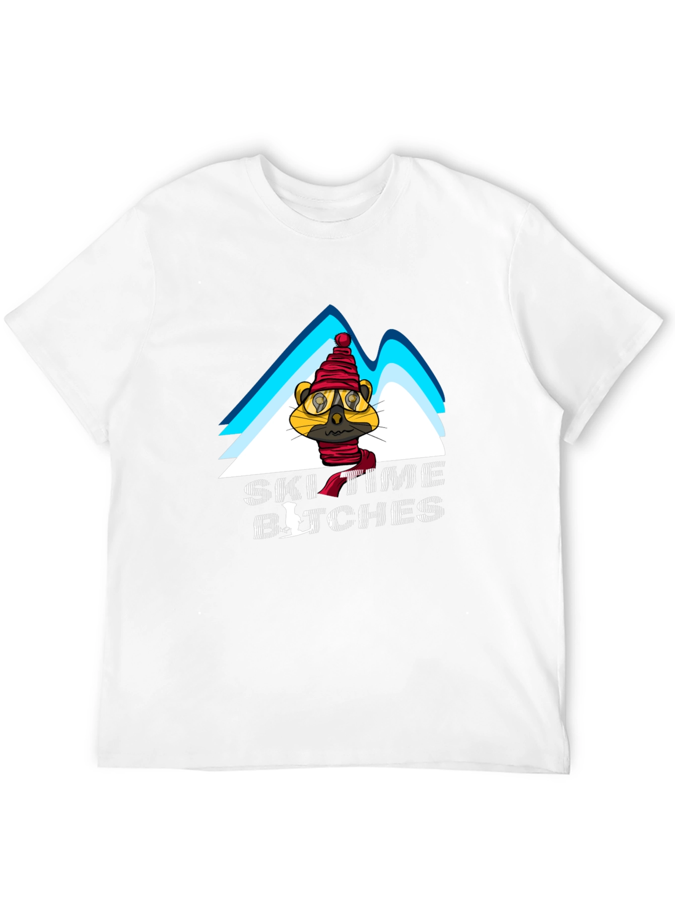 Black Ski Time Tee - Cartoon Animal Design view 12