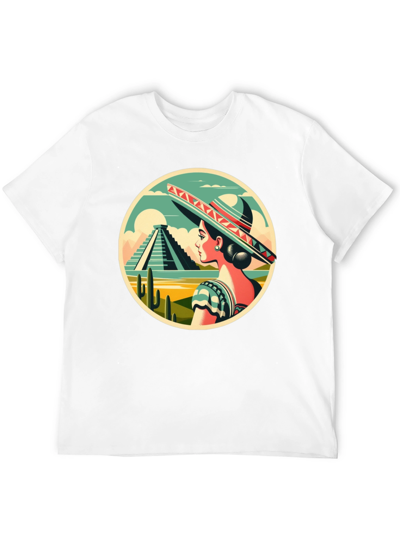 Black Mexican Culture T-Shirt - Sombrero Lady view 12