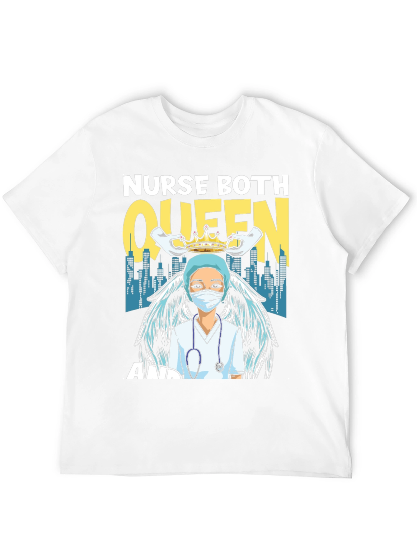 Black Nurse Queen T-Shirt - Essential Worker Apparel view 12