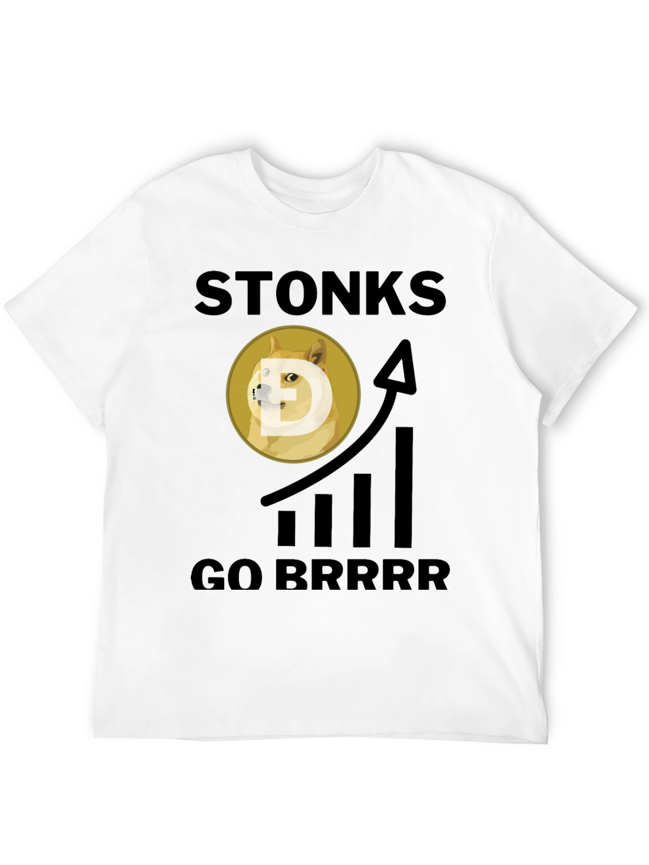 Black Stonks Go Brrr Black Graphic Tee view 12