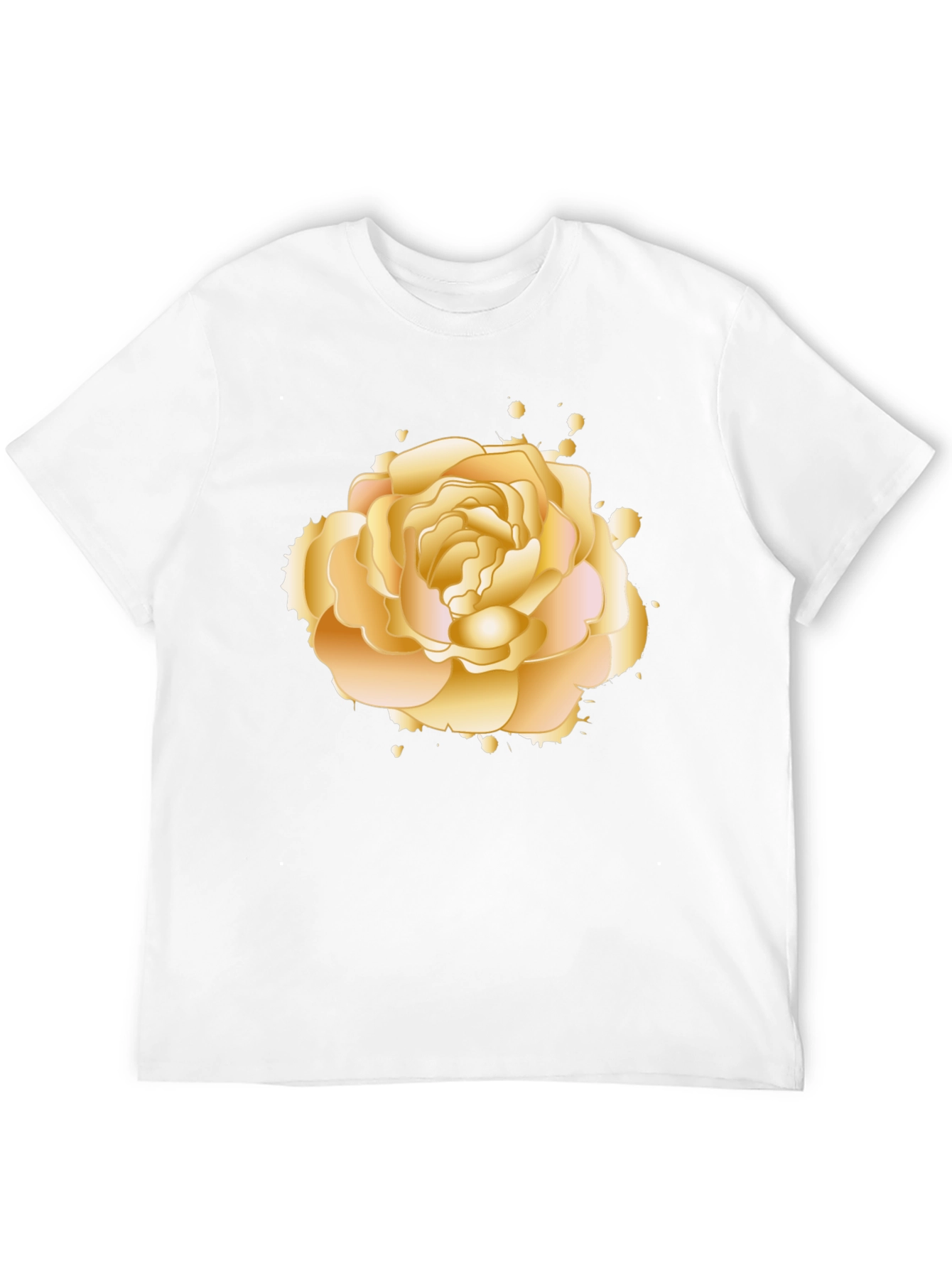 Black Golden Rose Graphic Tee - Elegant Floral Design view 12