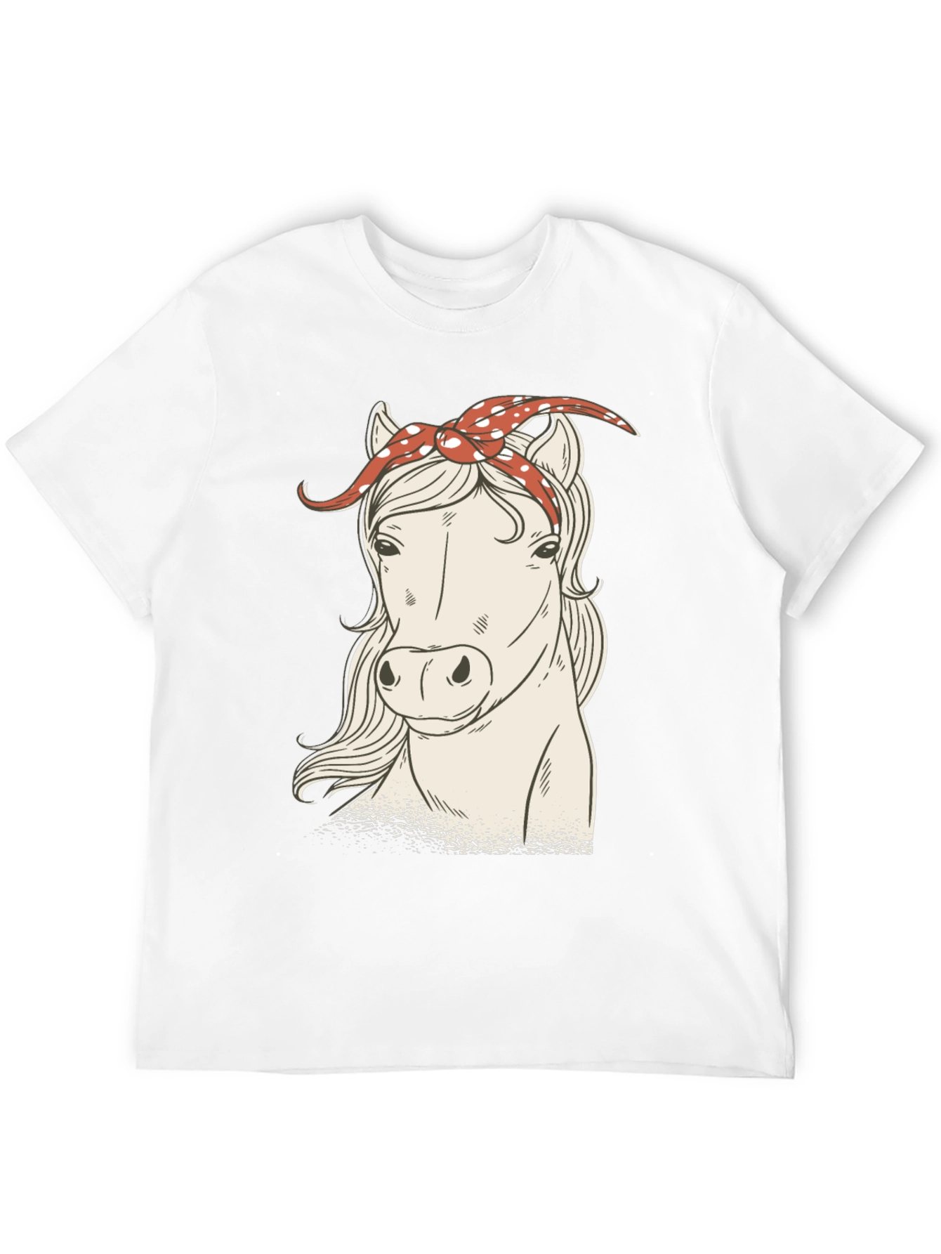 Black Horse with Bandana Graphic Tee - Black view 12