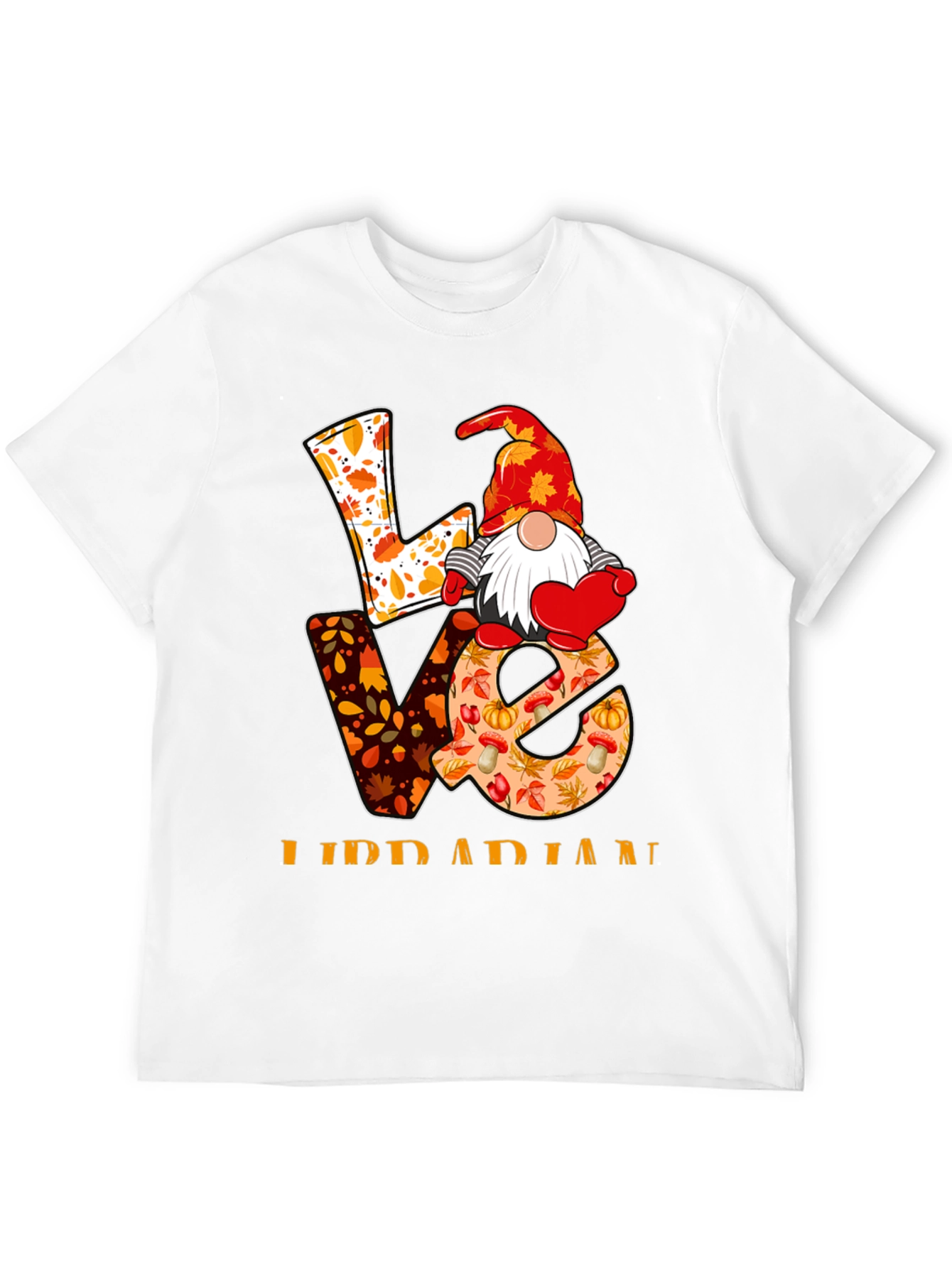 Love Librarian Gnome Autumn T-Shirt - 12
