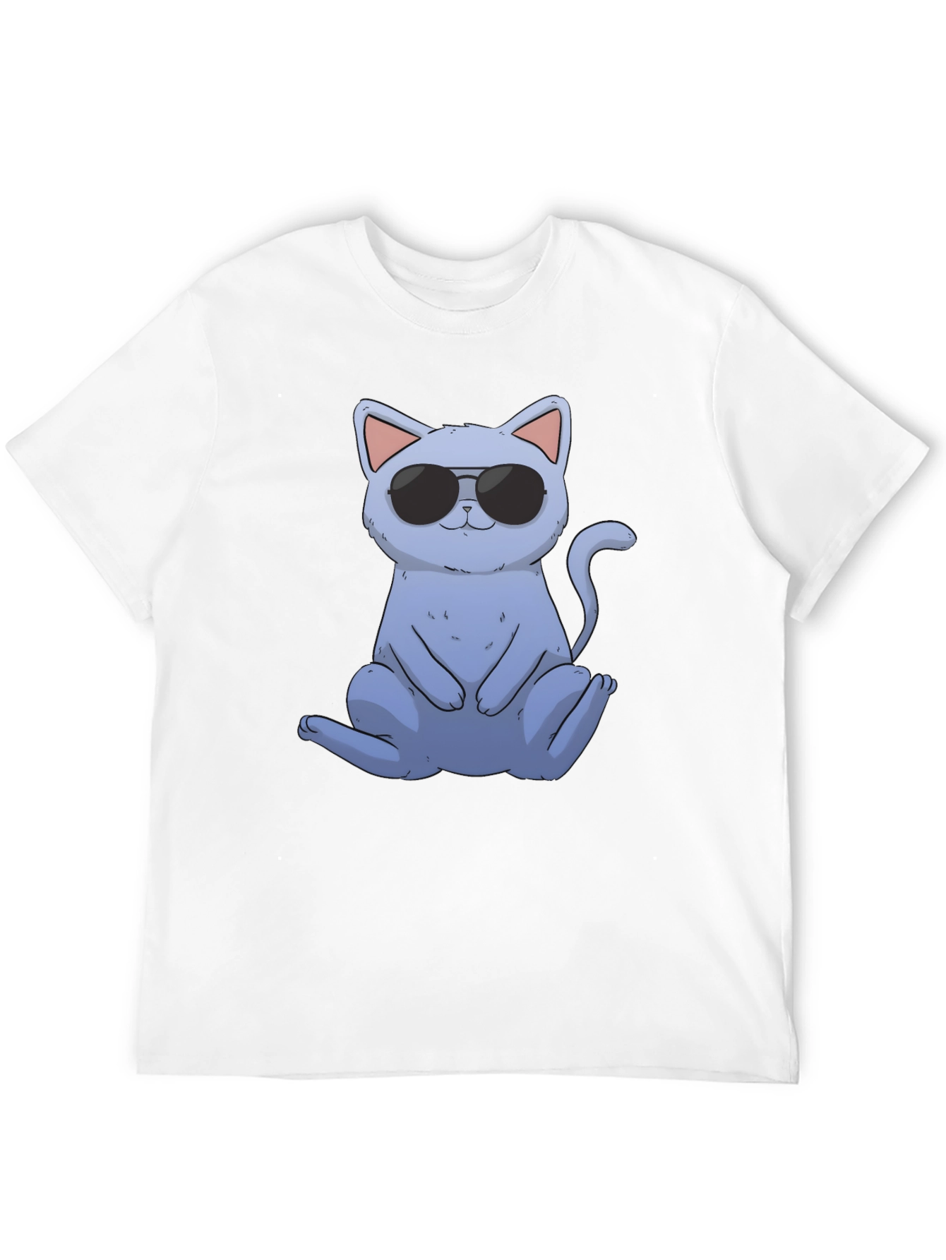 Black Cool Cat Graphic Tee - Black Casual T-Shirt view 12