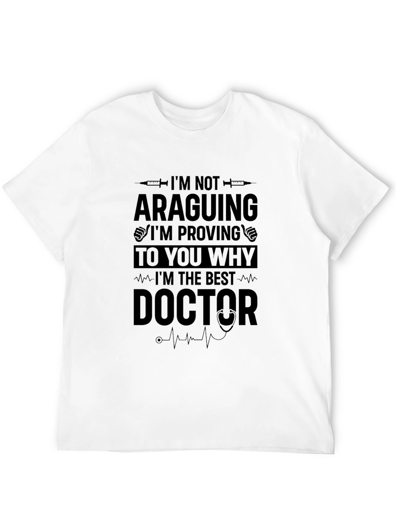 Black Best Doctor Graphic Tee - Black Cotton Blend view 12