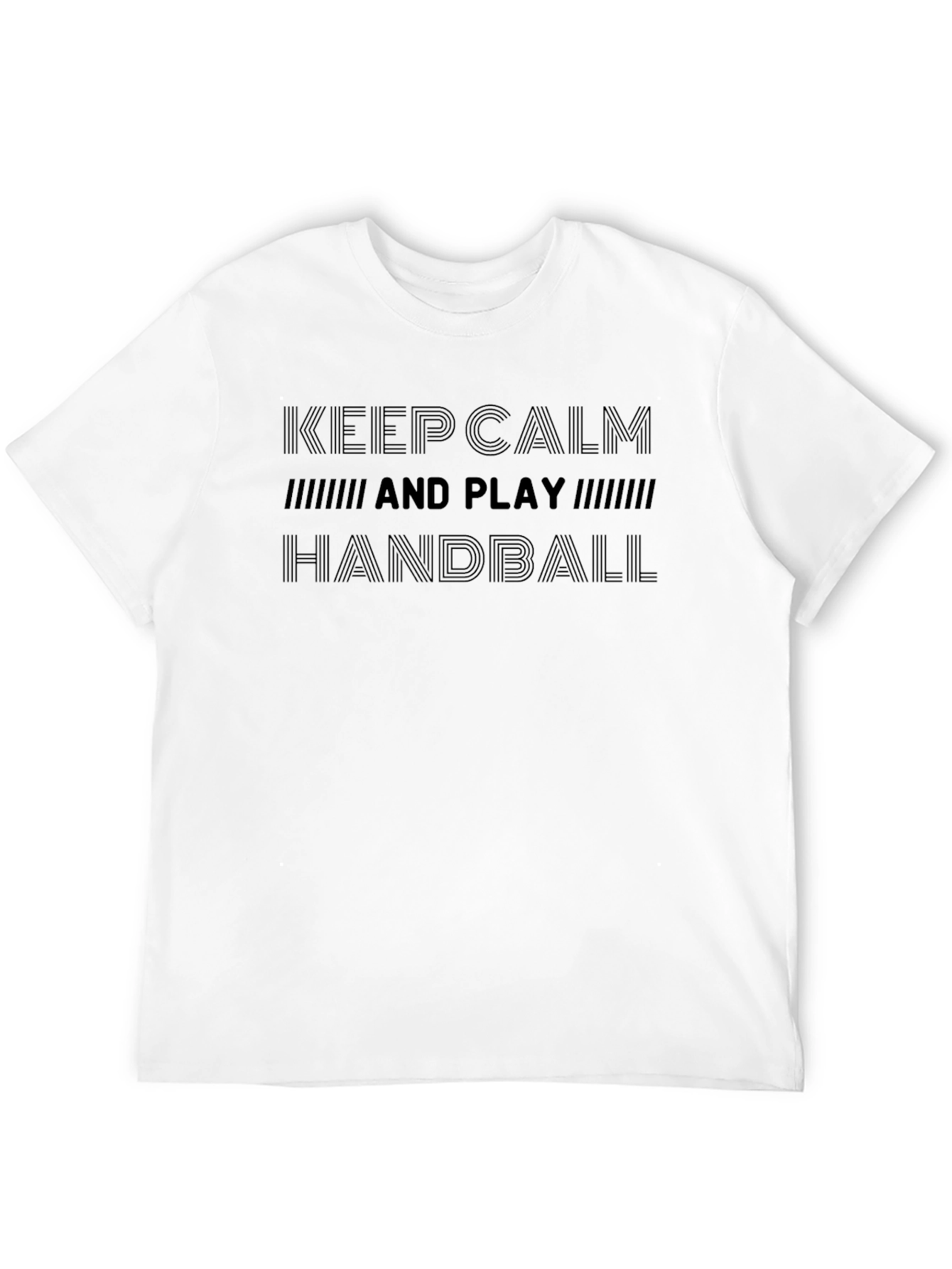 Black Keep Calm and Play Handball Black Graphic Tee view 12