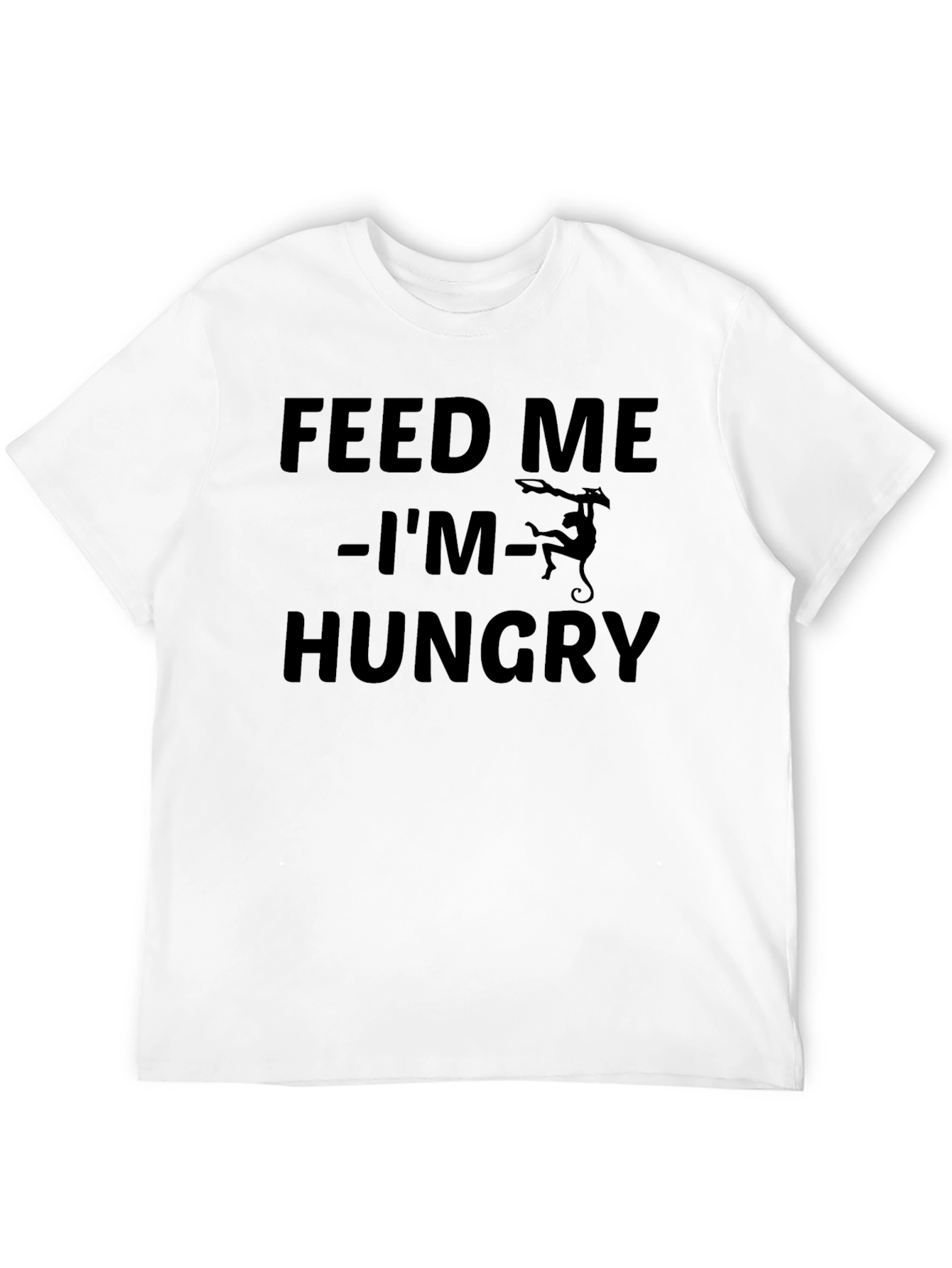 Black Feed Me Hungry Monkey Graphic T-Shirt view 12