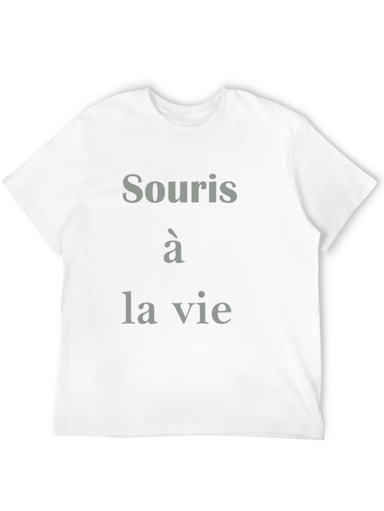 Black Smiley Life T-Shirt - French Saying Cotton Tee view 12
