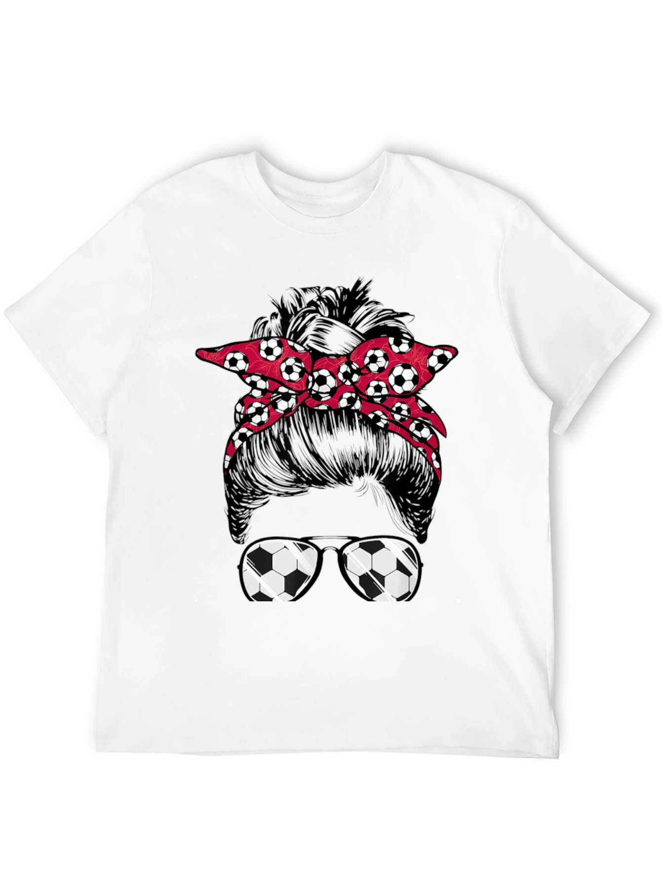 Black Soccer Mom Messy Bun T-Shirt view 12