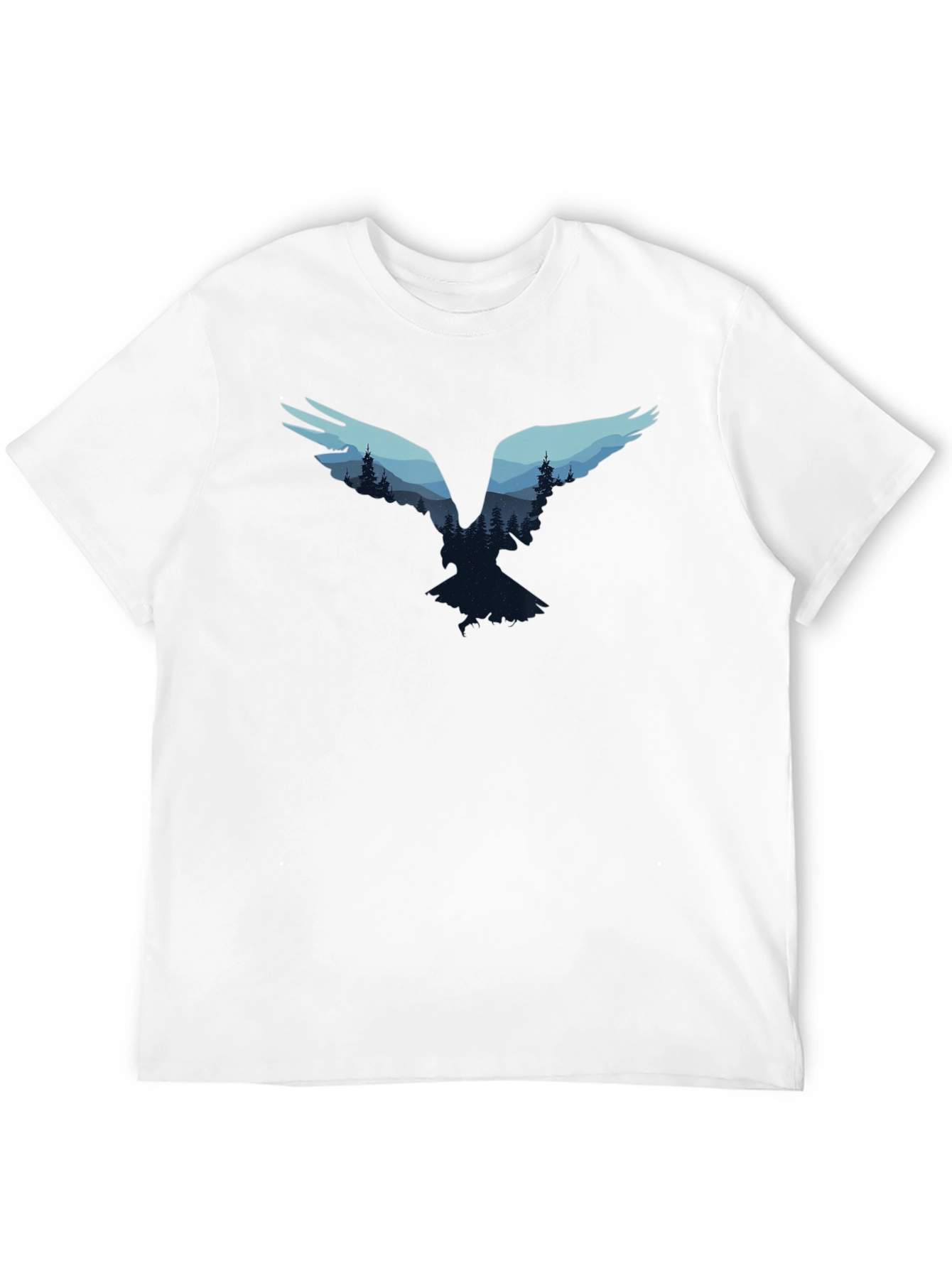 Black Nature Bird Graphic Tee - Black Cotton Blend view 12