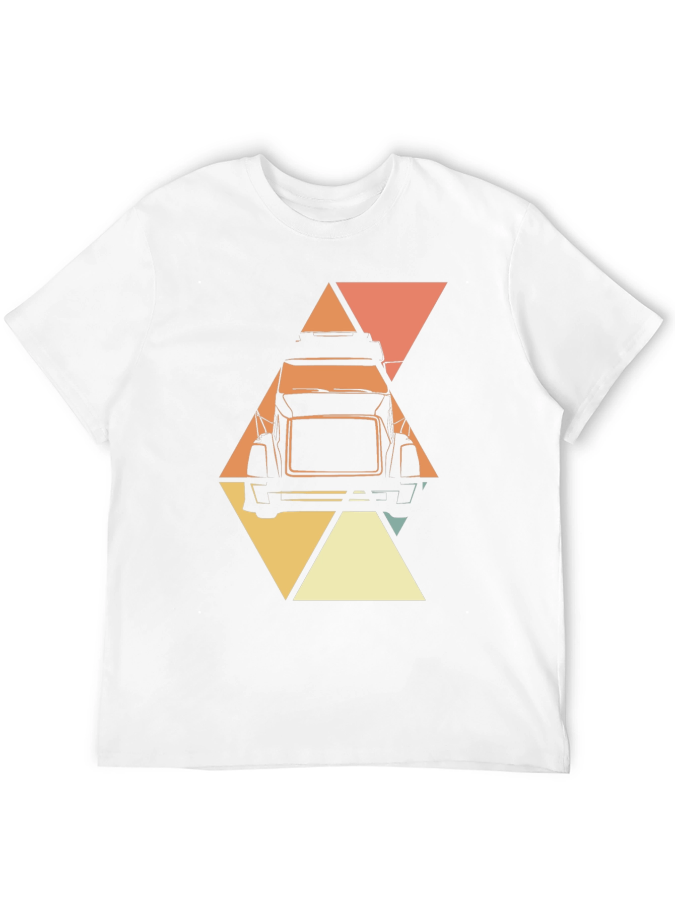 Black Retro Trucker T-Shirt - Geometric Design view 12