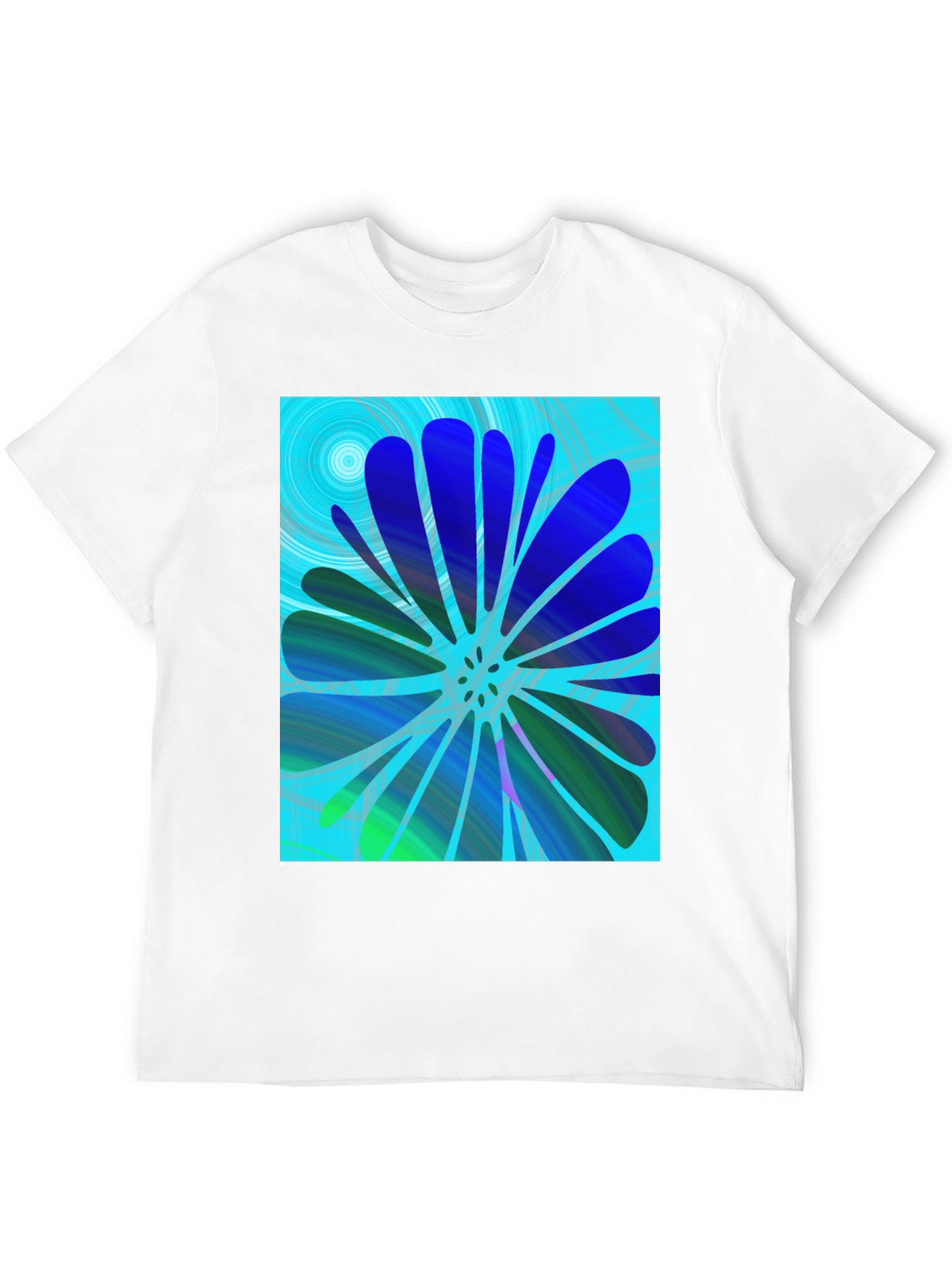 Black Abstract Flower Print T-Shirt view 12
