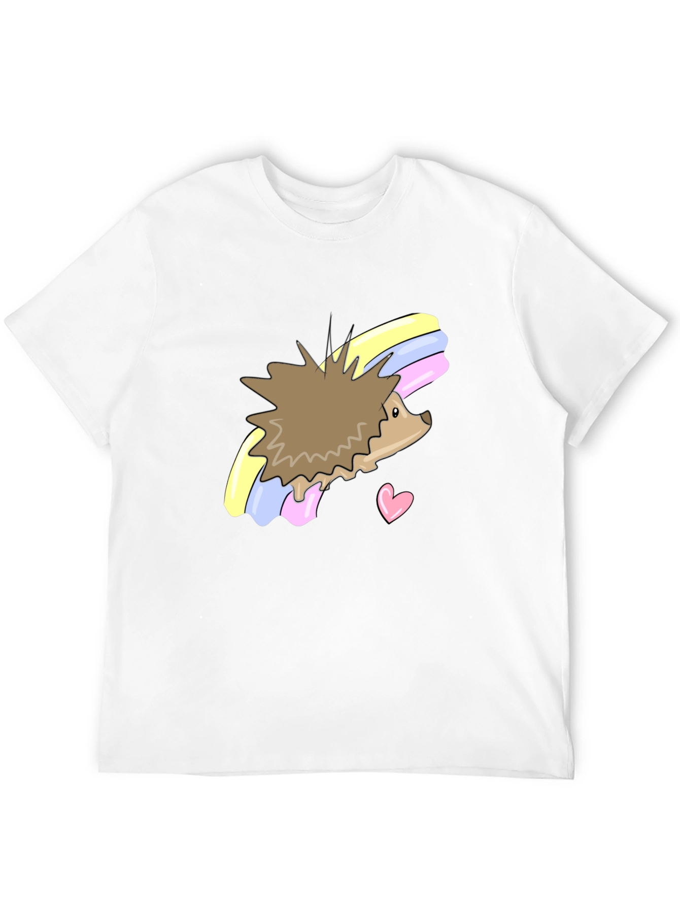 Black Cute Hedgehog Rainbow T-Shirt - Unisex view 12