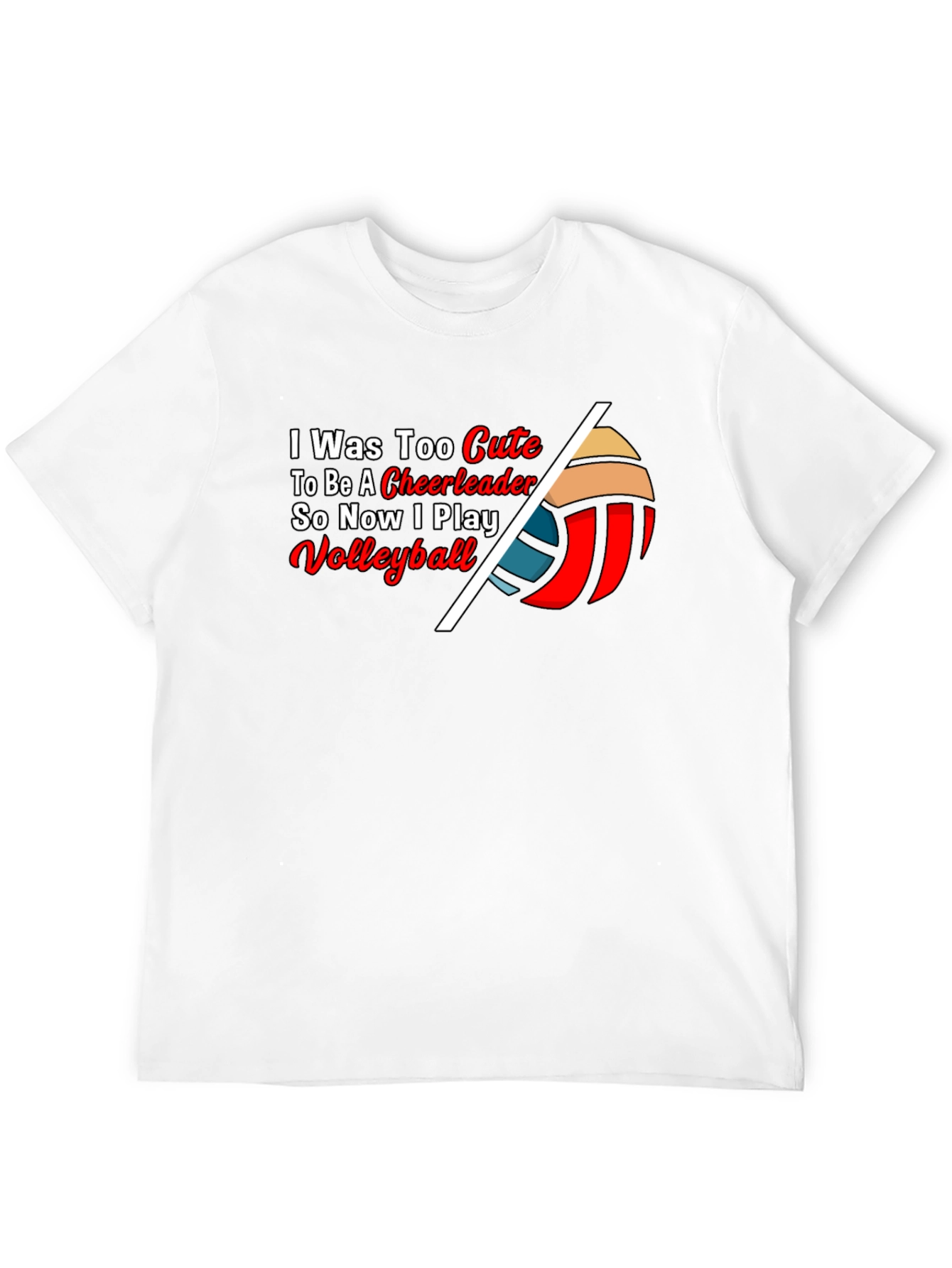 Black Cute Cheerleader Volleyball Graphic Tee view 12