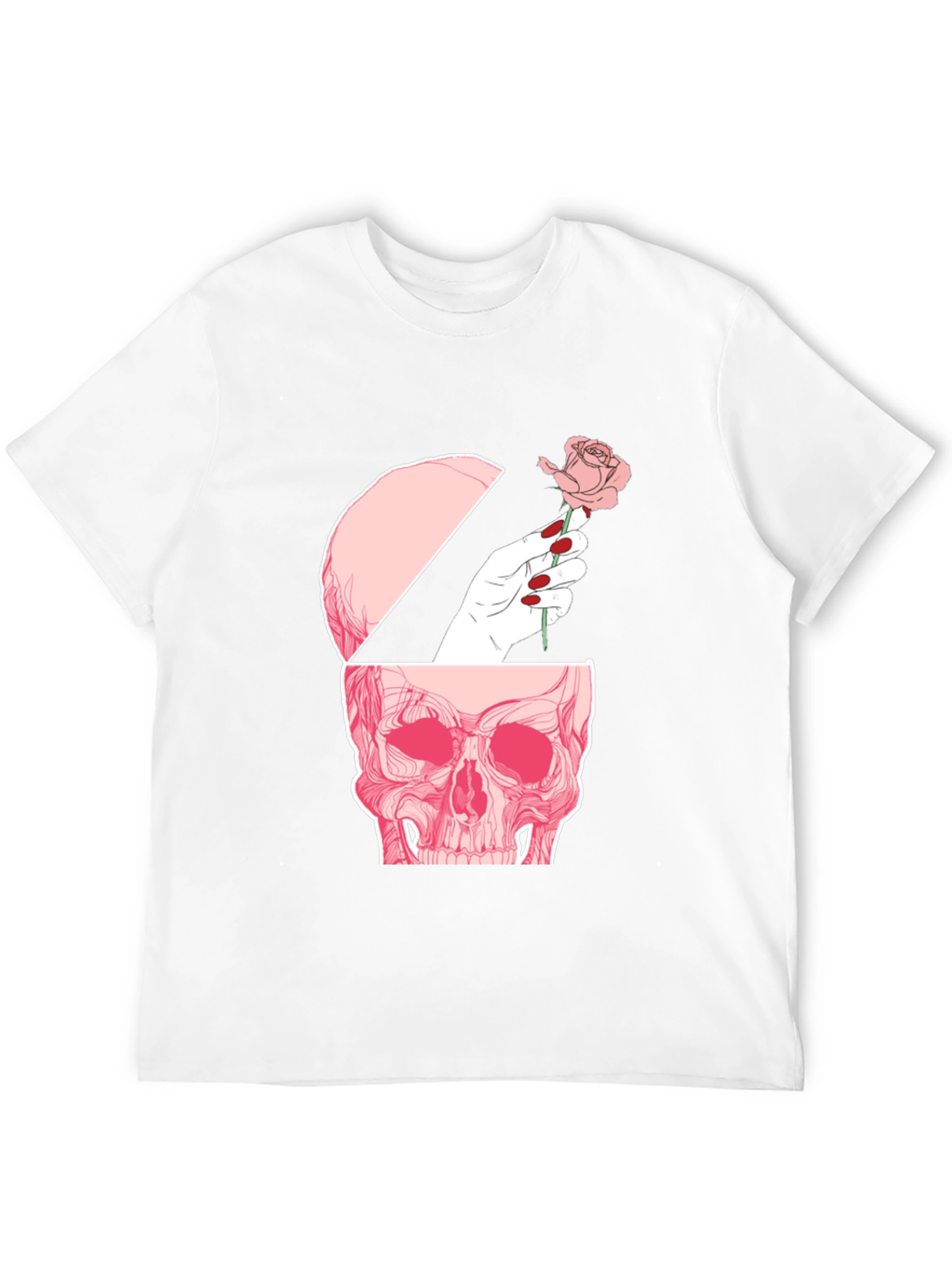 Black Skull and Rose Graphic Tee - Edgy Style view 12
