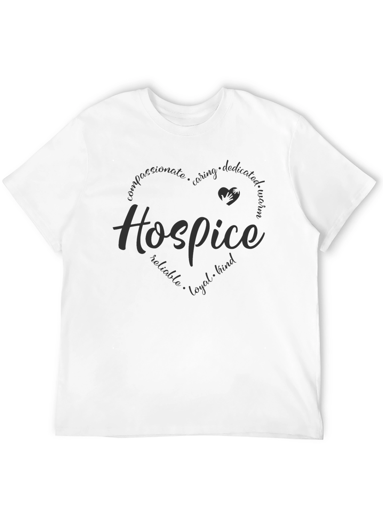 Hospice Heart Design Black T-Shirt - 12
