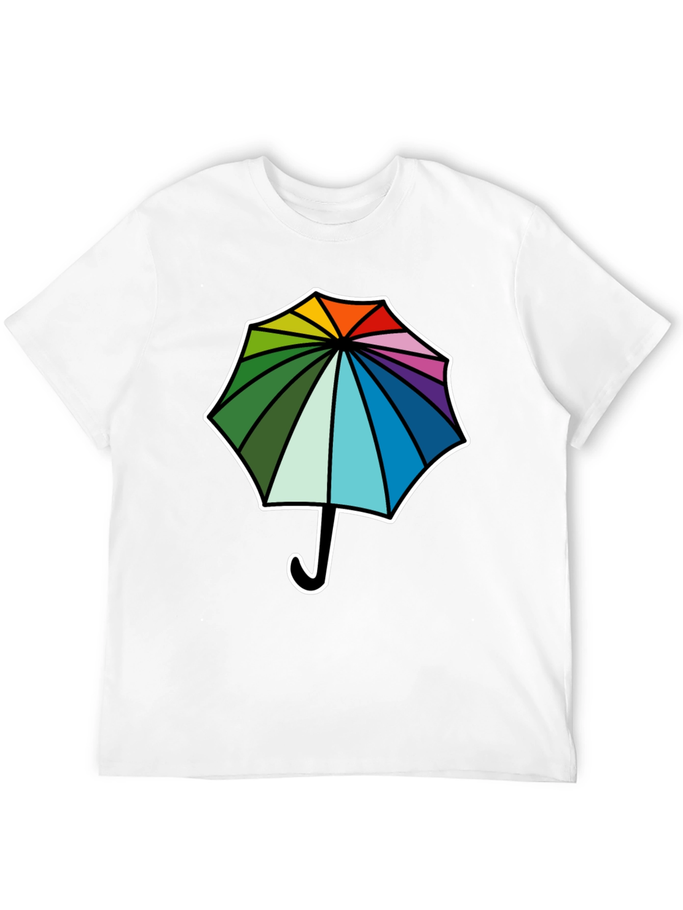Black Rainbow Umbrella Graphic Tee - Stylish Comfort view 12