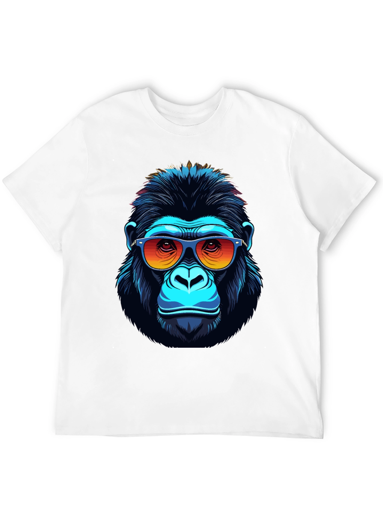 Black Cool Gorilla Graphic Tee - Fun Animal Print Shirt view 12