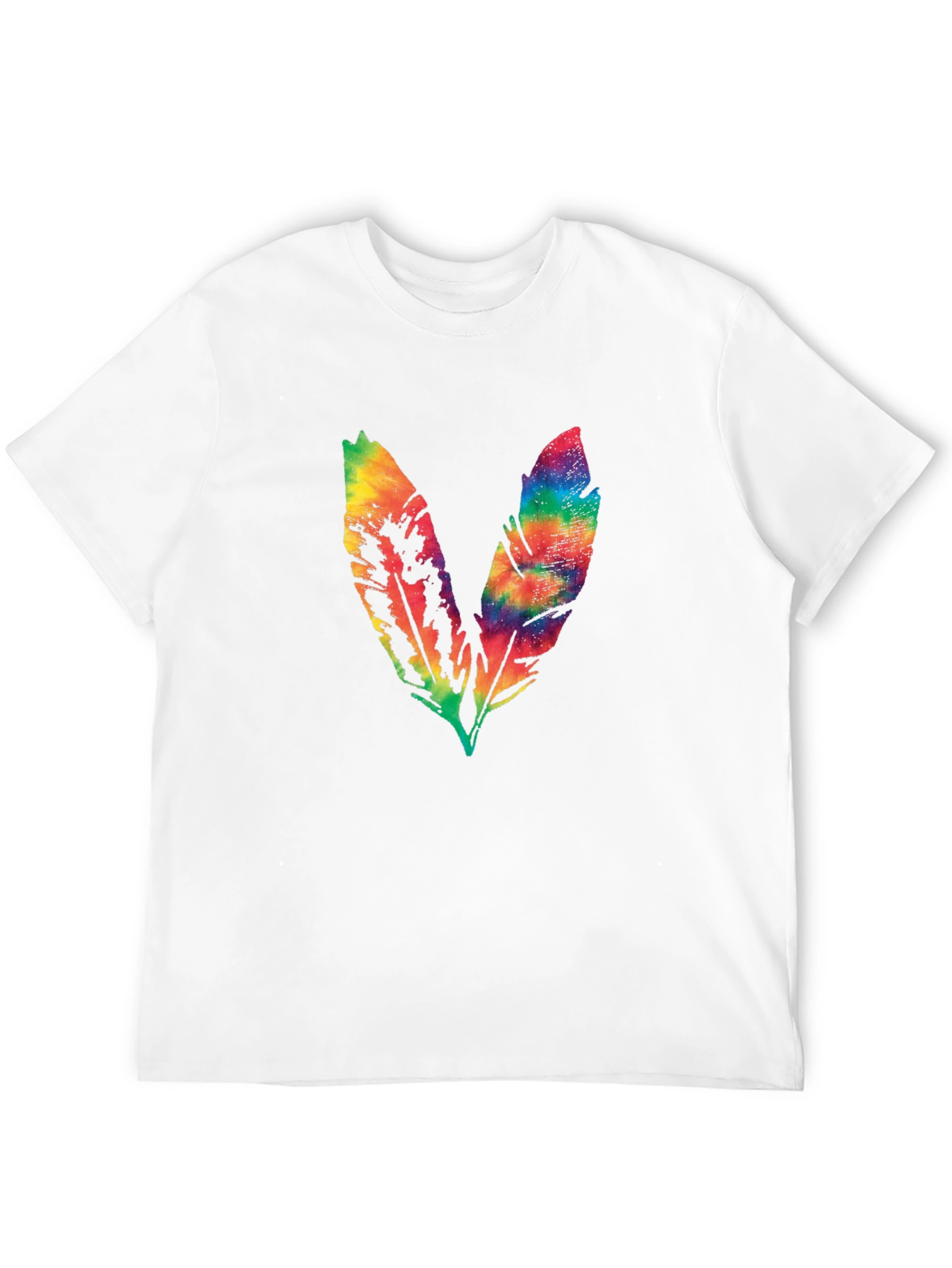 Black Rainbow Feather Graphic Tee - Soft Cotton Blend view 12