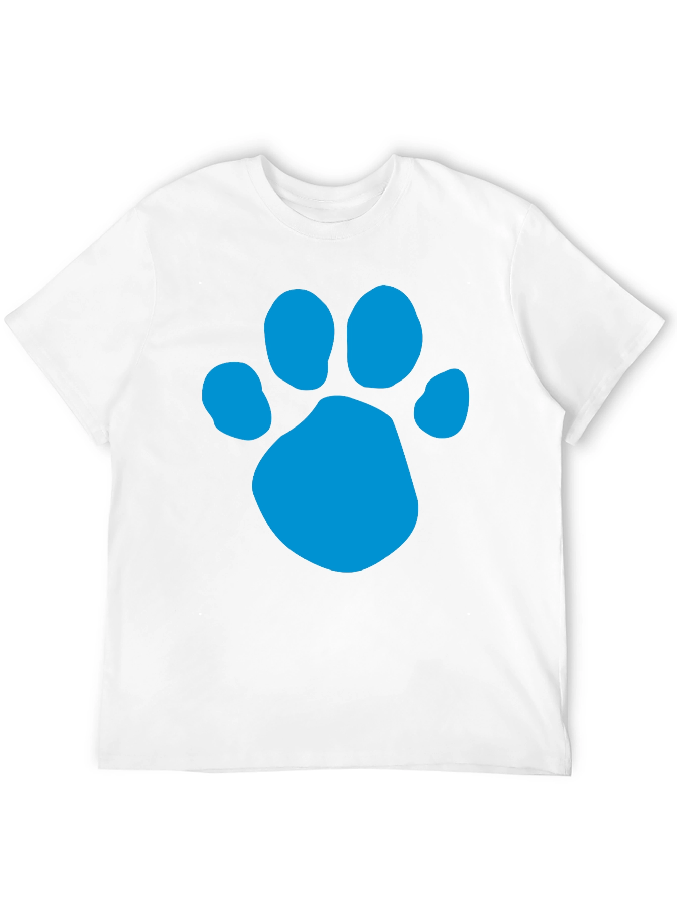 Black Paw Print T-Shirt - Black Crew Neck Tee view 12