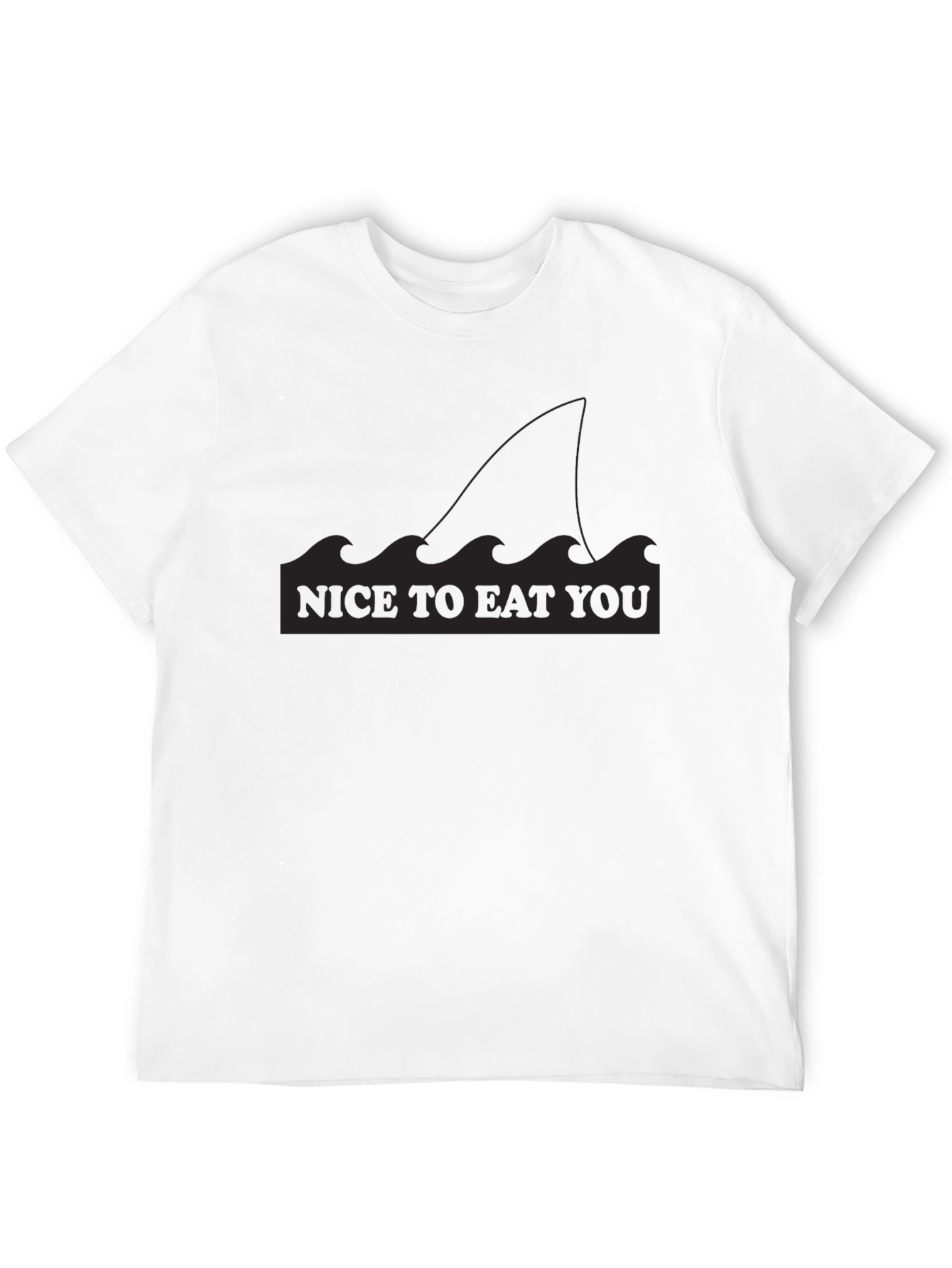 Black Nice to Eat You Shark Fin Graphic T-Shirt view 12