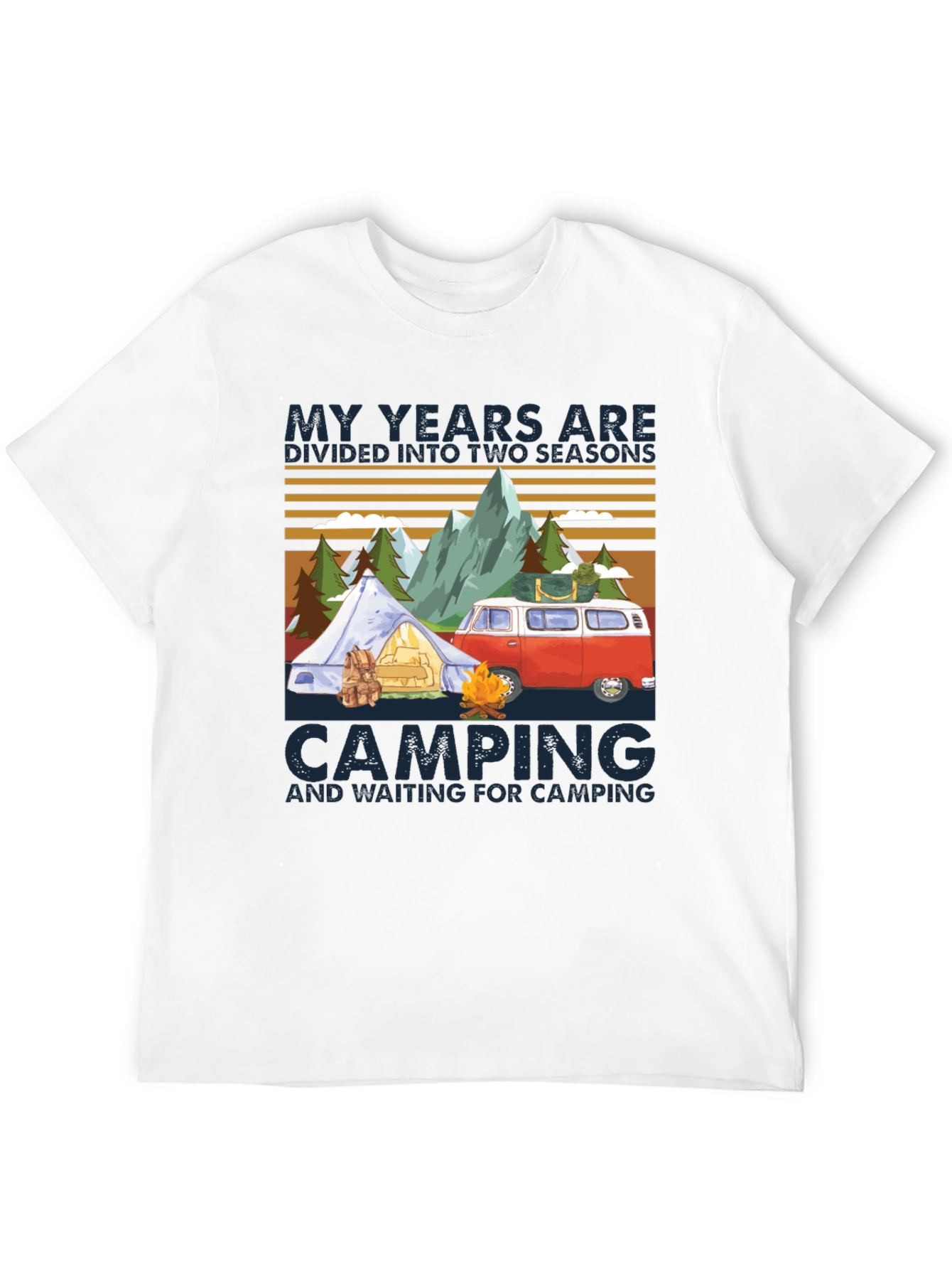 Black Camping Seasons T-Shirt view 12