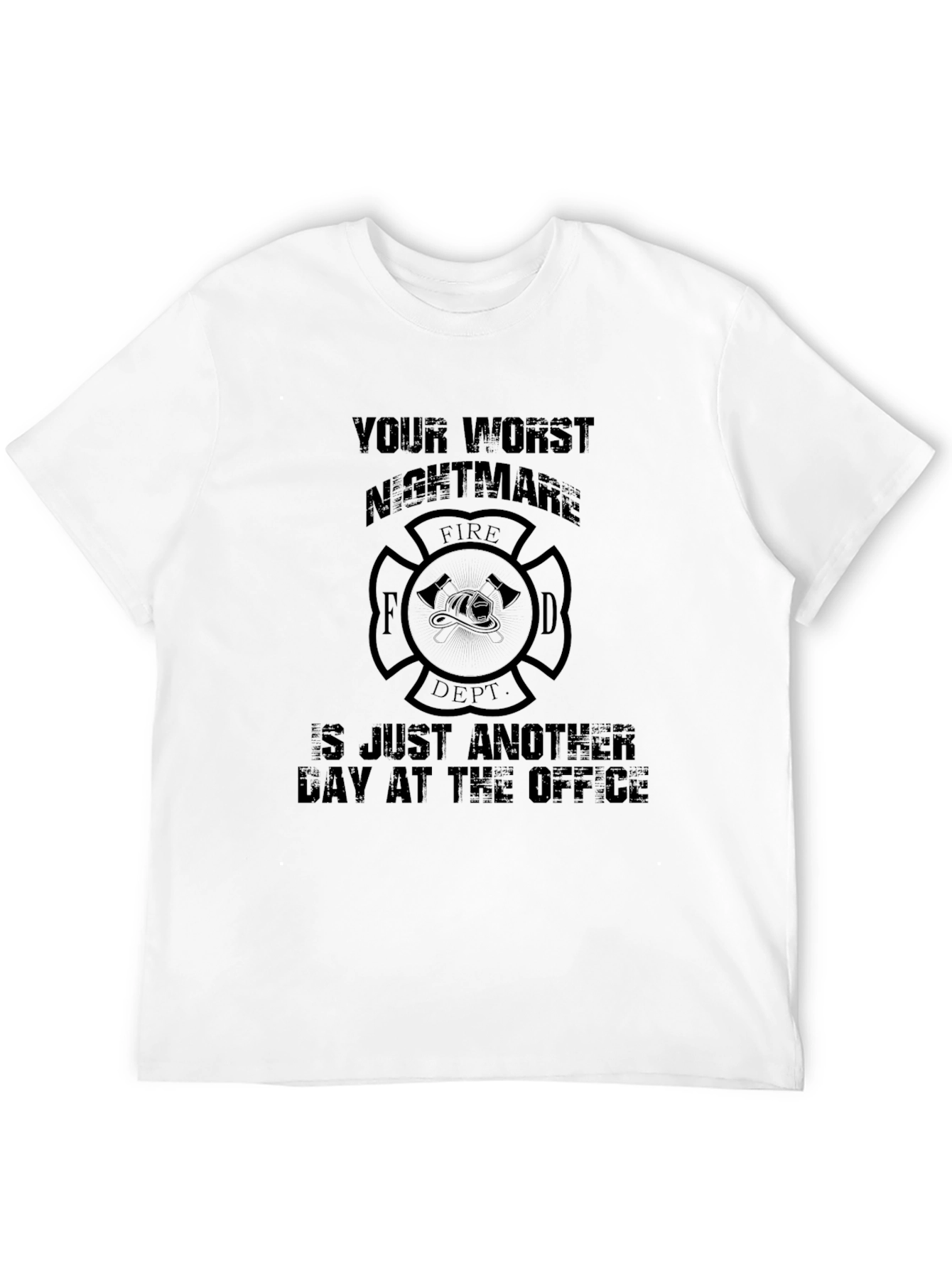 Black Firefighter T-Shirt - Your Worst Nightmare, Fire Dept. Design view 12